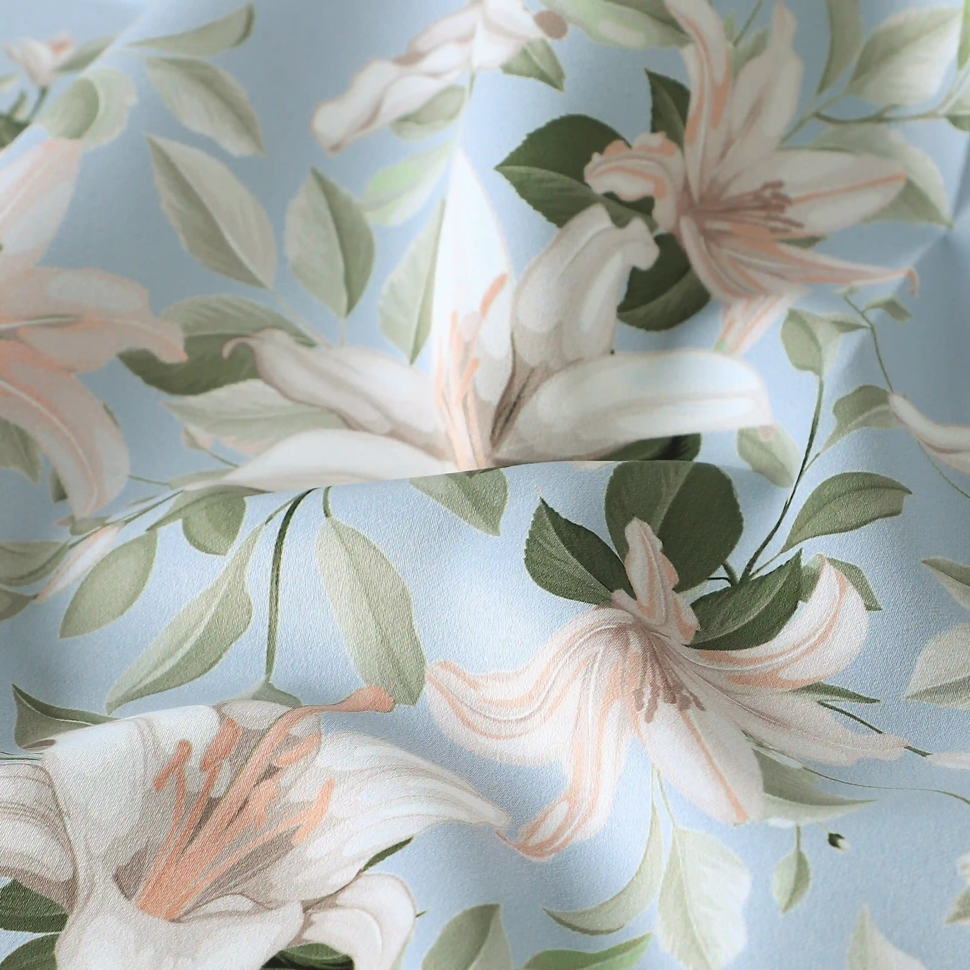 Bloomshire Classic Set Of 2 Printed Readymade Curtains | Tropical Whisper Blue Haze / Door-XL (9ft X 4.4ft)