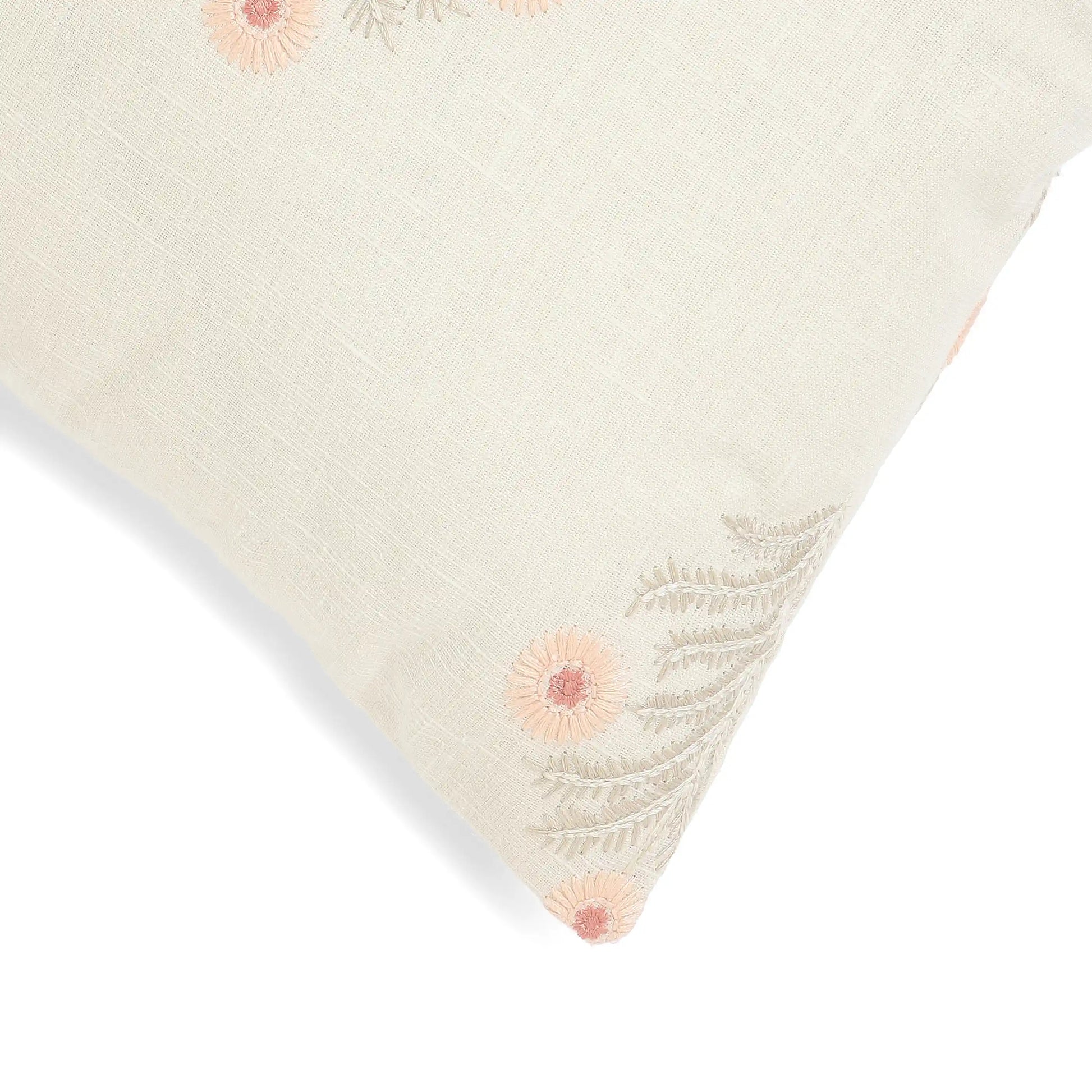 Vissencia Embroidered Cushion Cover | Threaded Bloom Light Pink / Cushion Cover (51cm x 51cm)