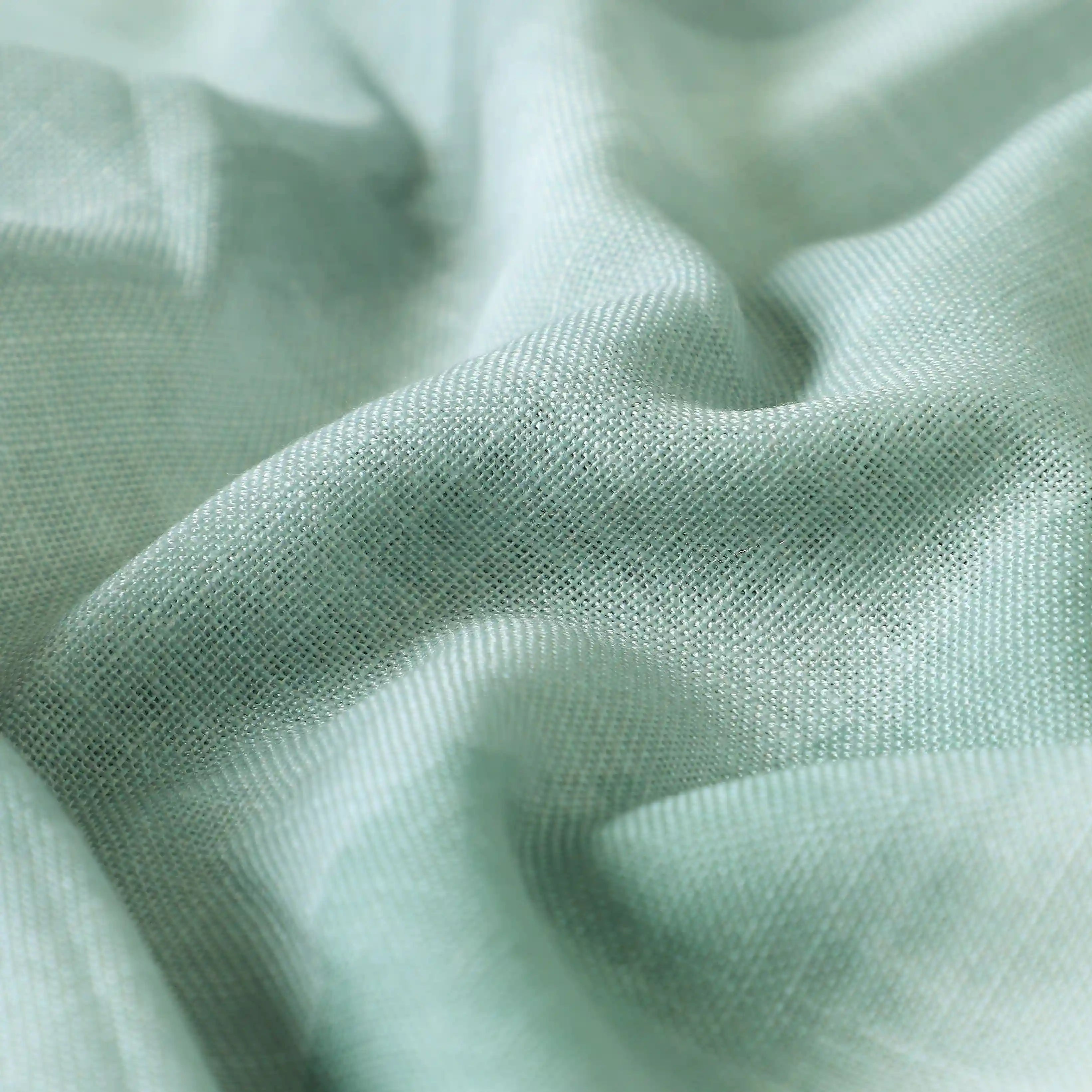 Meriga Set Of 2 Sheer Readymade Curtains | 
Ethereal Waves Jade / Door (7ft X 4.4ft)
