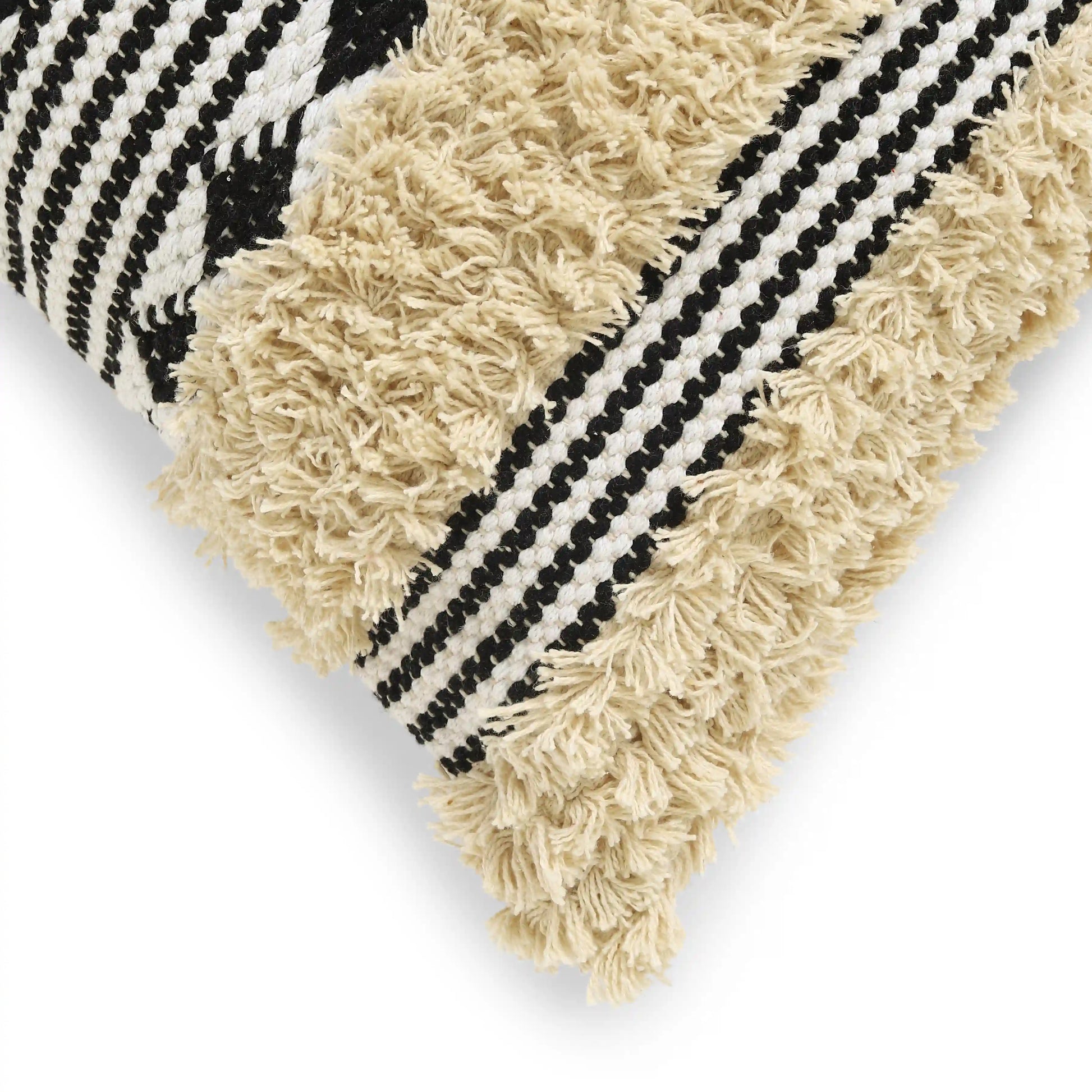 Vissencia 100% Cotton Woven Cushion Cover | Boho Bliss Deep Coal / Cushion Cover (51cm x 51cm)