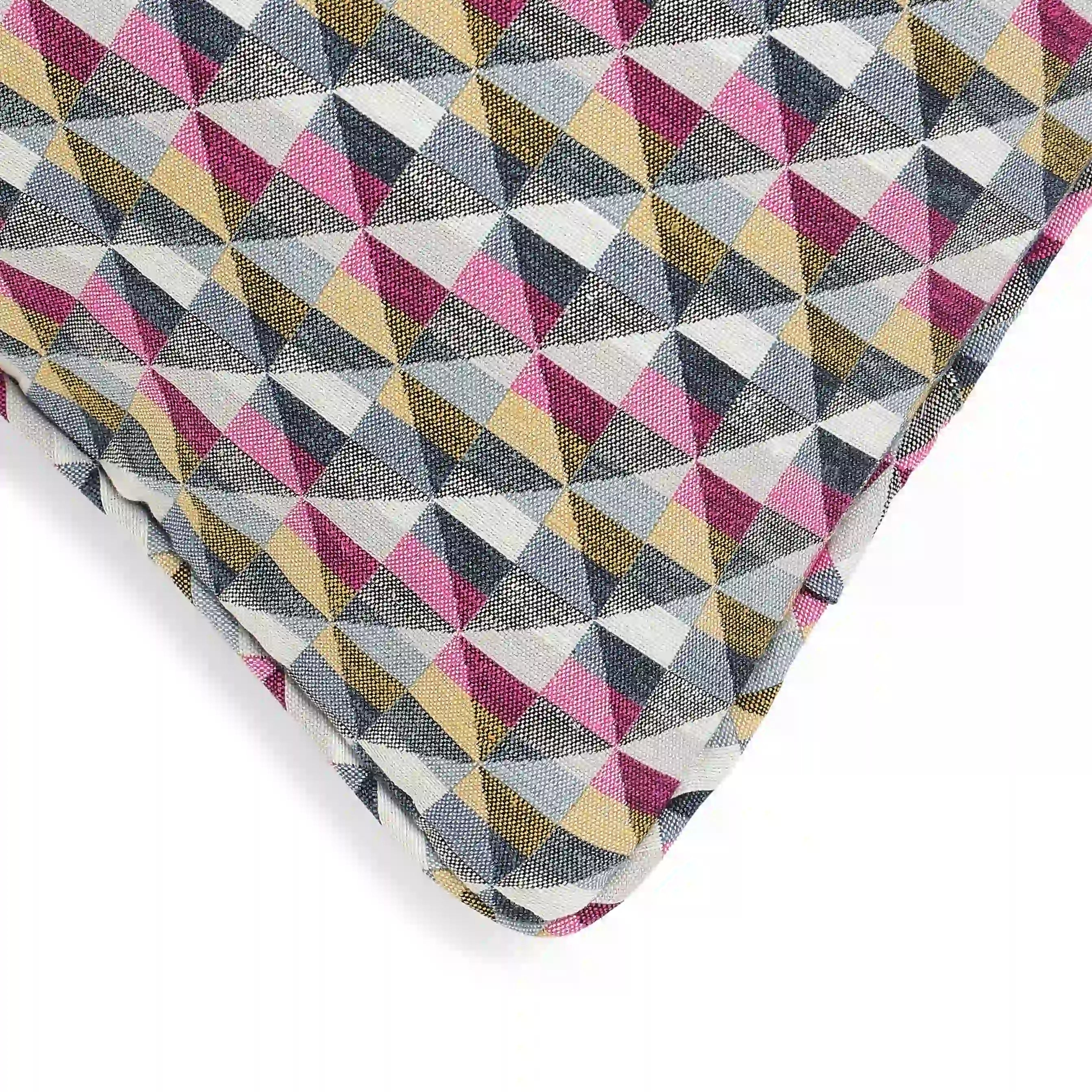 Vissencia Woven Cushion Cover | Colourful Grid Vintage Facets / Cushion Cover (51cm x 51cm)
