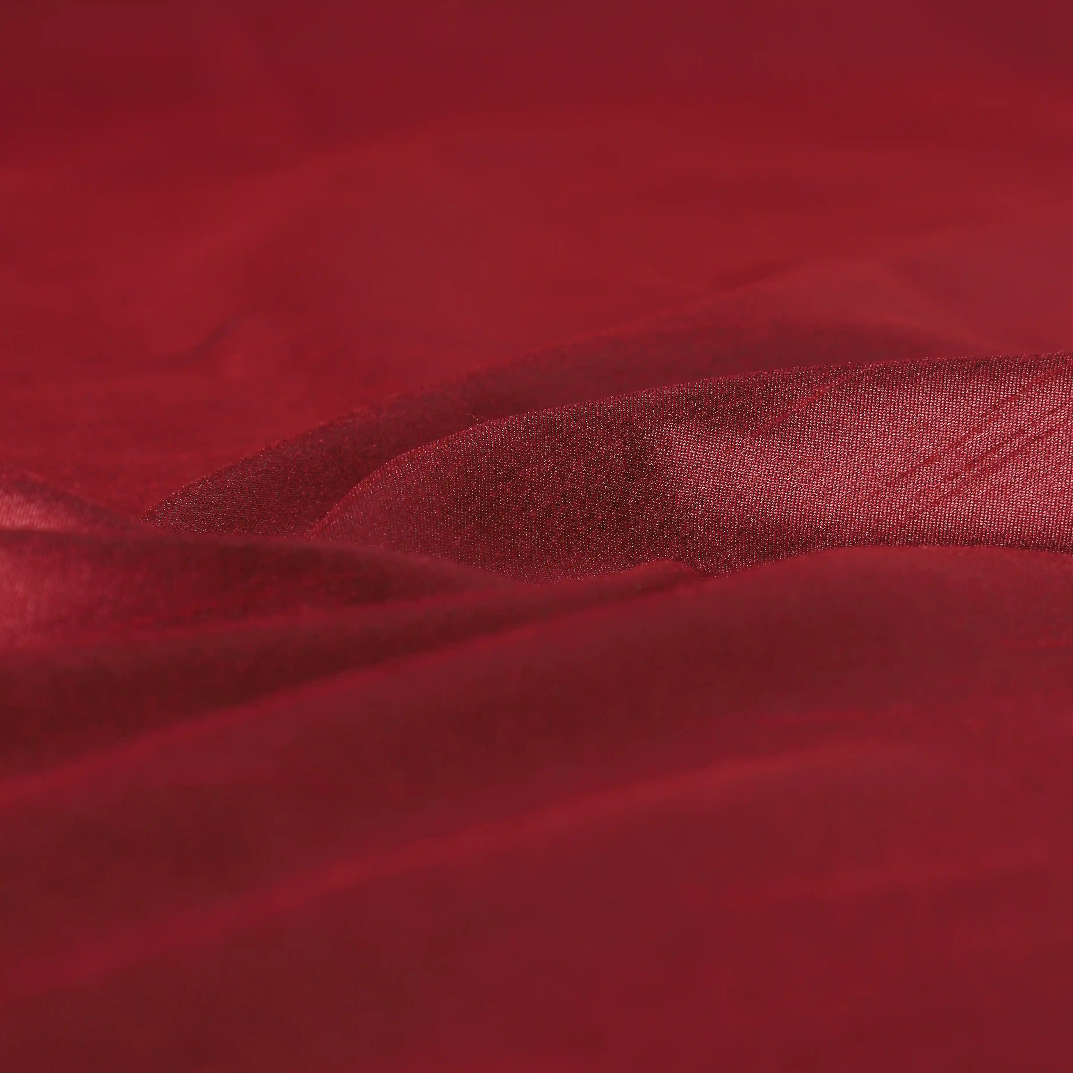 Paleto Set Of 2 Solid Readymade Curtains | Pure Hues Ruby Red / Door (4.25ft X 7.22ft)