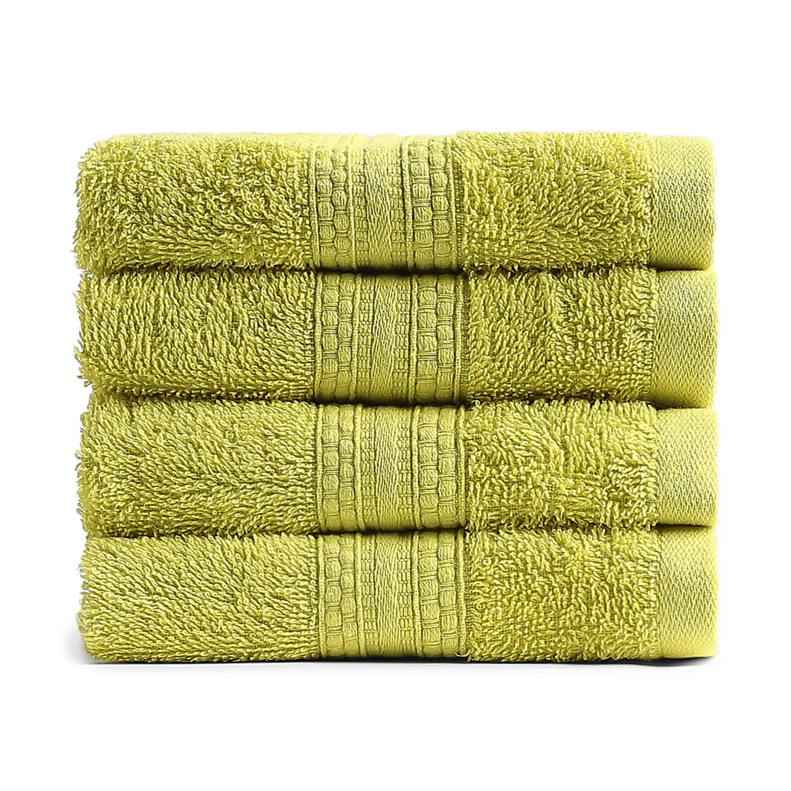 Paleto 100% Cotton Face Towel - Pack Of 4 Apple Green / Face Towel (30cm x 30cm)