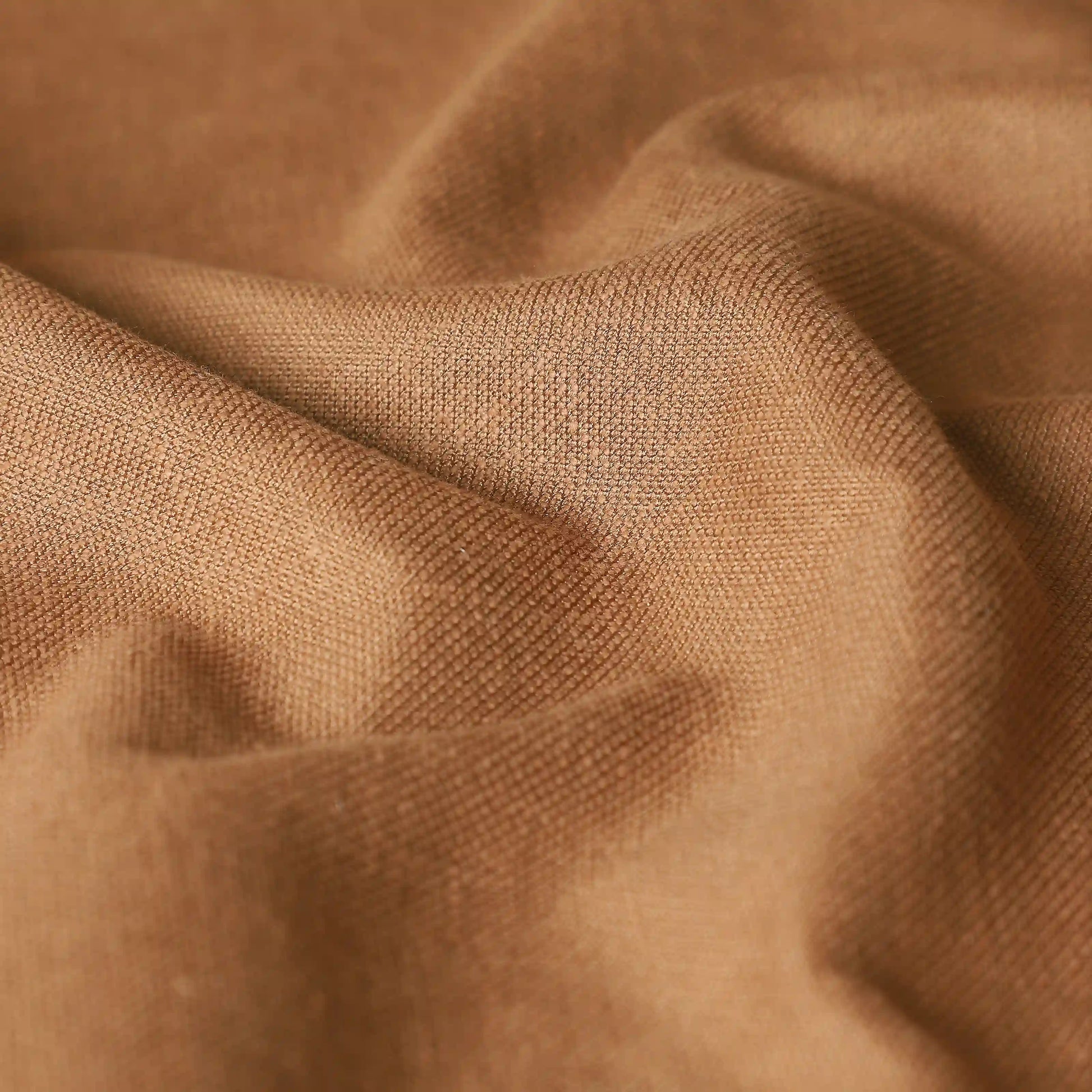 Paleto Set Of 2 Solid Readymade Curtains | Woven Calm Chestnut / Door (7ft X 4.4ft)