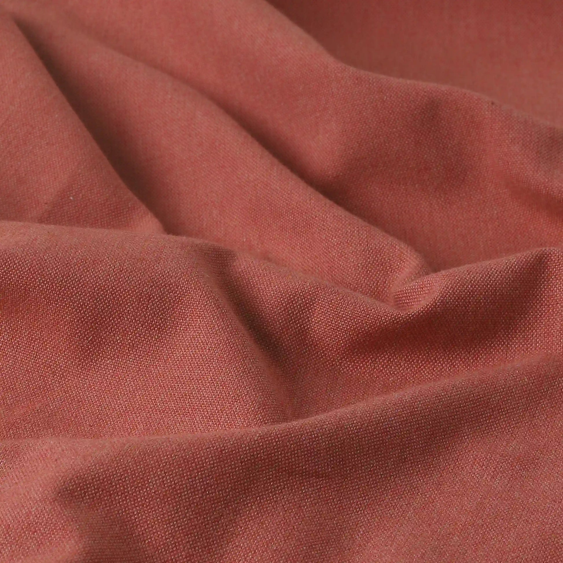 Pelushe Set Of 2 100% Cotton Solid Readymade Curtains | Everyday Hues Rosewood / Window (5ft X 4.4ft)