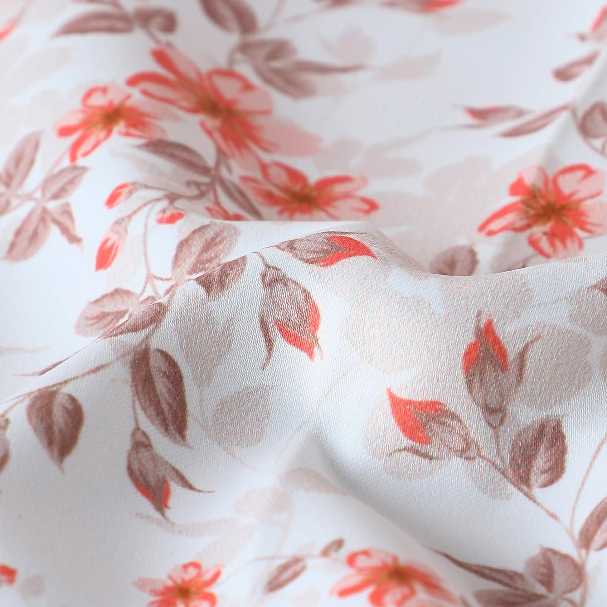 Bloomshire Classic Set Of 2 Printed Readymade Curtains | Blooming Tales Burnt Ruby / Door-XL (9ft X 4.4ft)