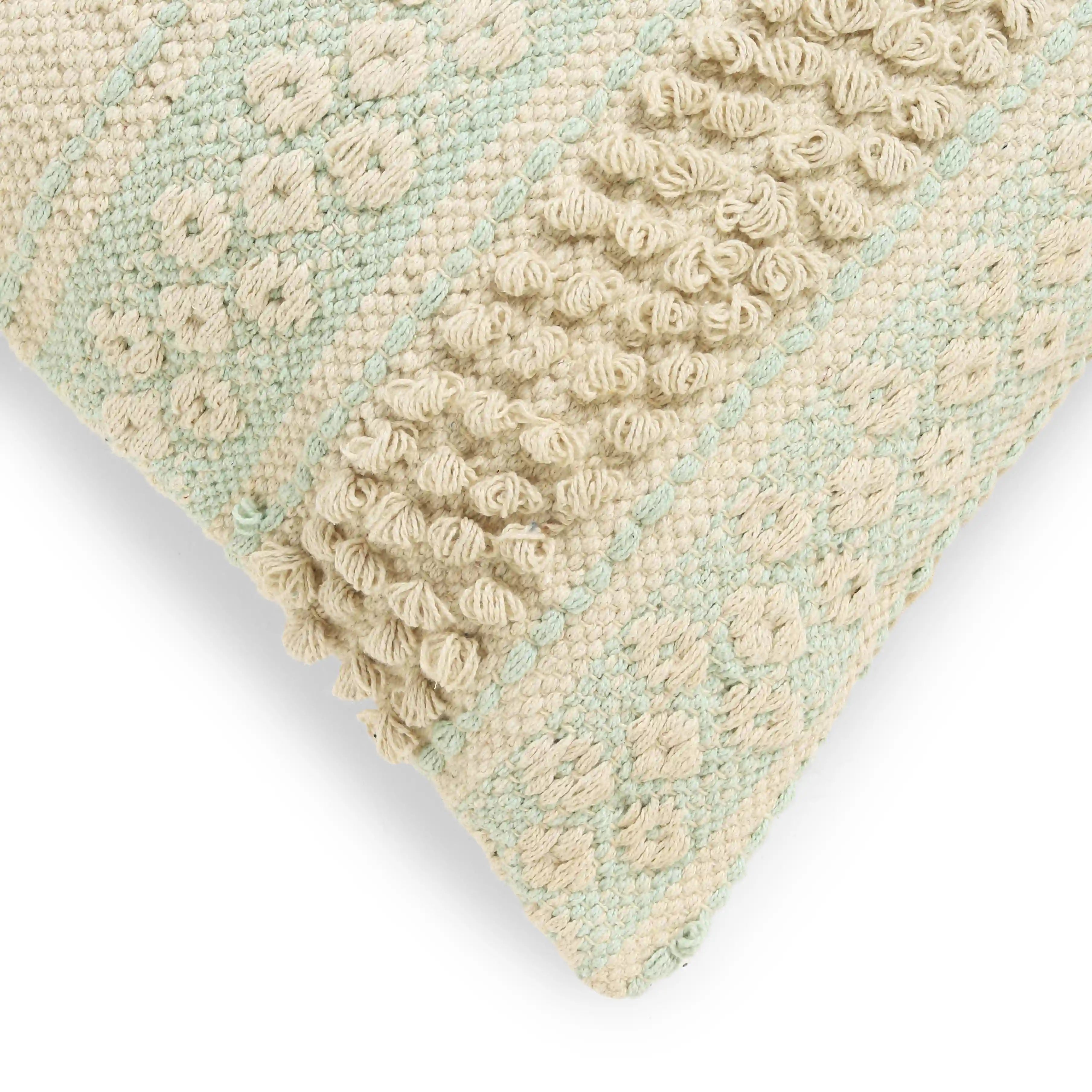 Vissencia 100% Cotton Woven Cushion Cover | Earthy Hues Ice Grey / Cushion Cover (41cm x 41cm)