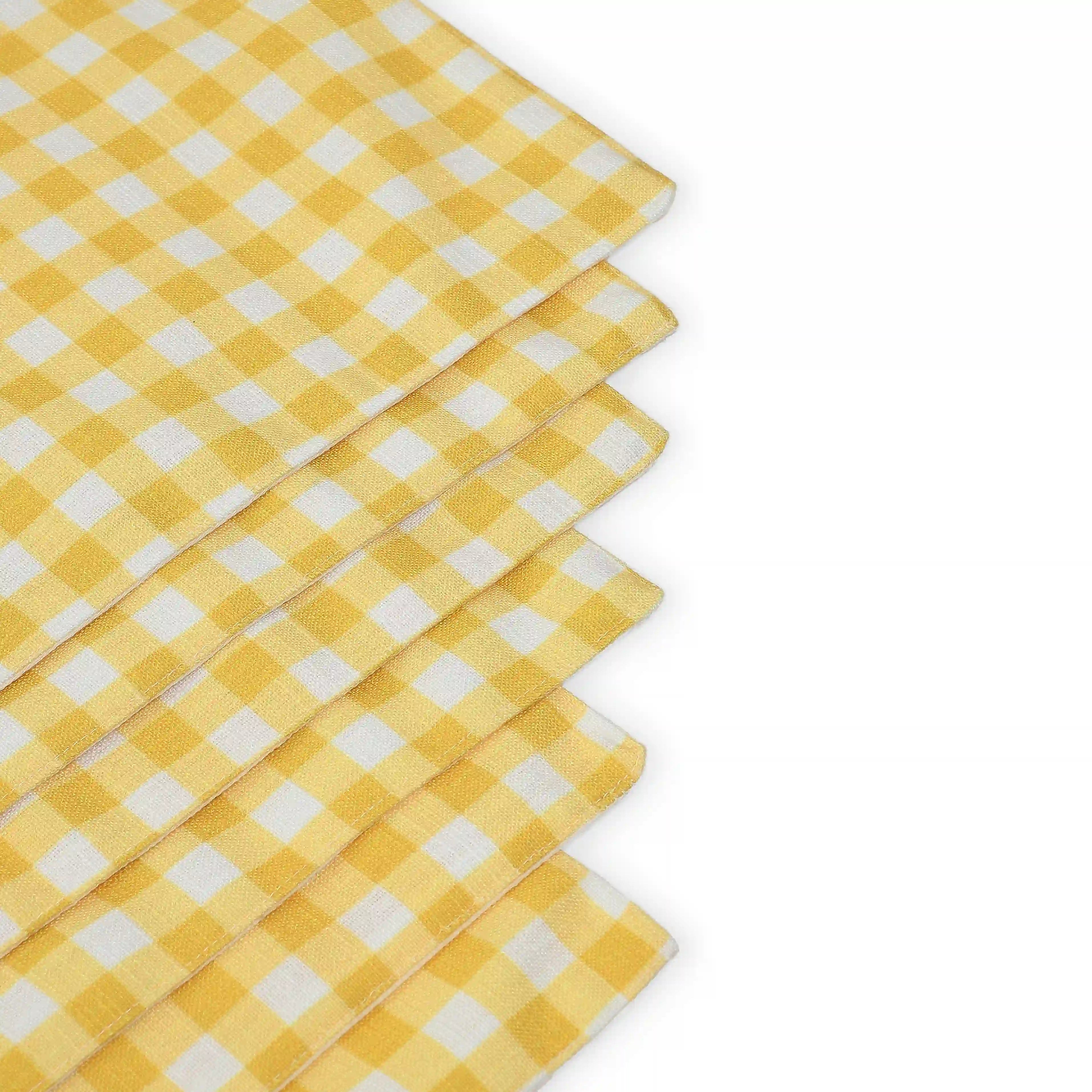 Nonna's Home 100% Polyester Table Placemat Set Big Turmeric Gingham / 6 Piece Set