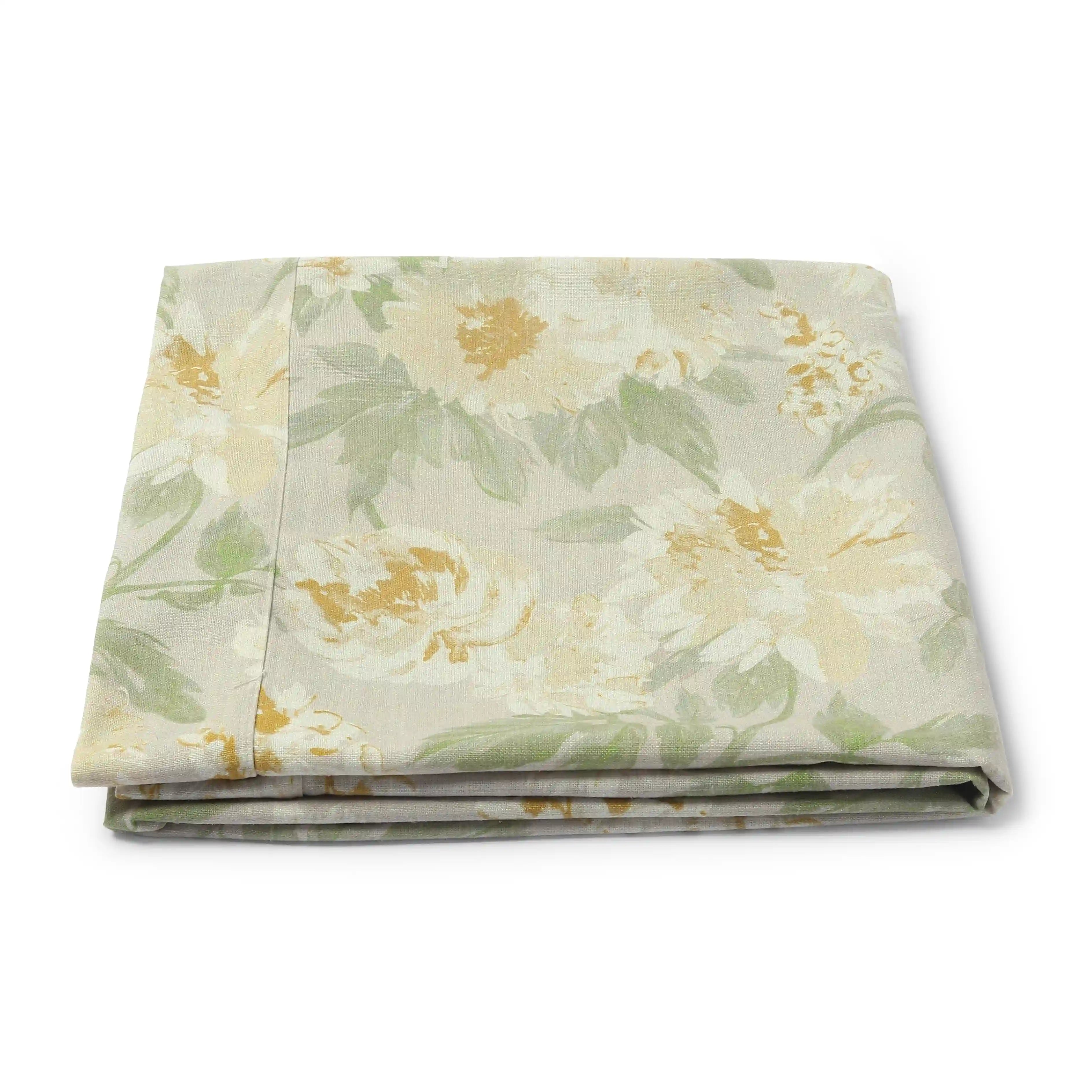 Kaleida Cotton-Polyester Blend Table Cloth Ochre Origins-Floral / Table Cloth (150cm x 150cm)