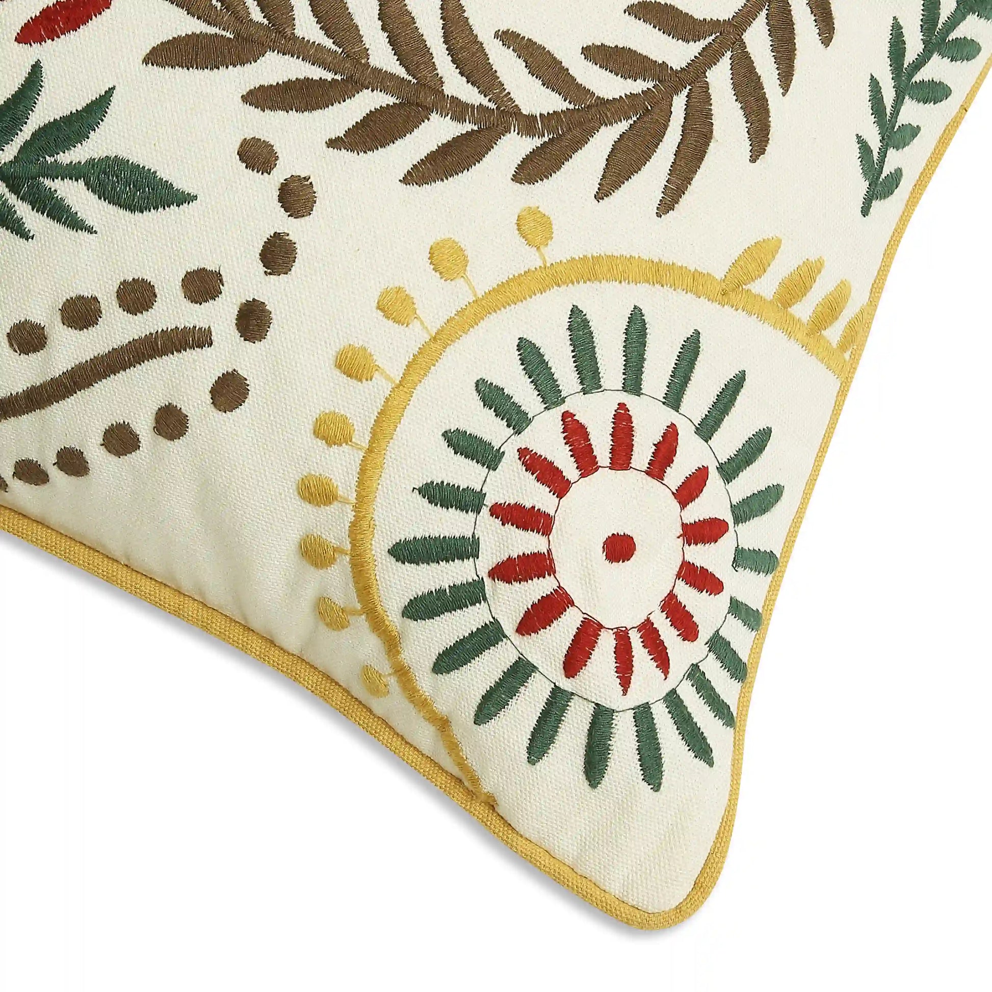Espricia Embroidered Cushion Cover | Floral Mirage Sepia / Cushion Cover (41cm x 66cm)