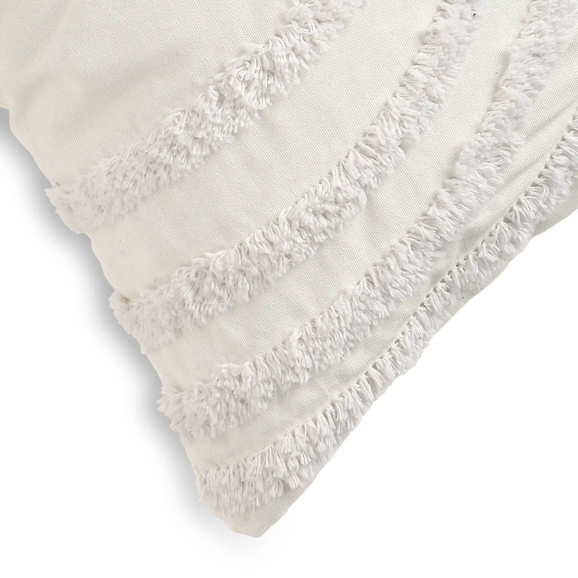 Vissencia 100% Cotton Tufted Cushion Cover | Wavy Flow Ivory / Cushion Cover (41cm x 41cm)