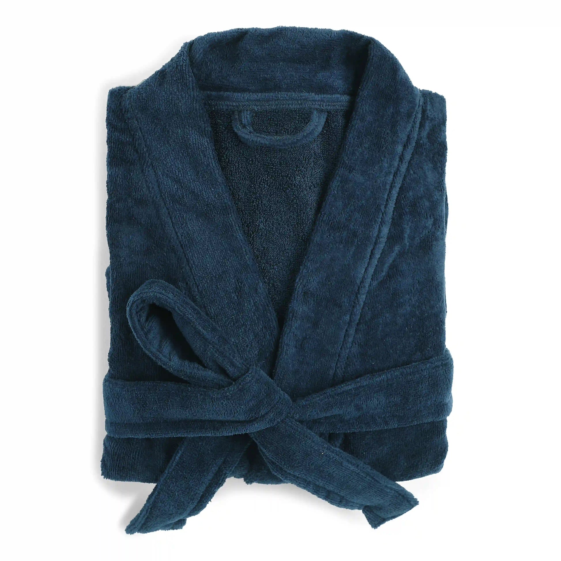 Paleto | Everyday Essentials Cozy Fit Absorbent Cotton Bathrobe Navy Blue / Medium
