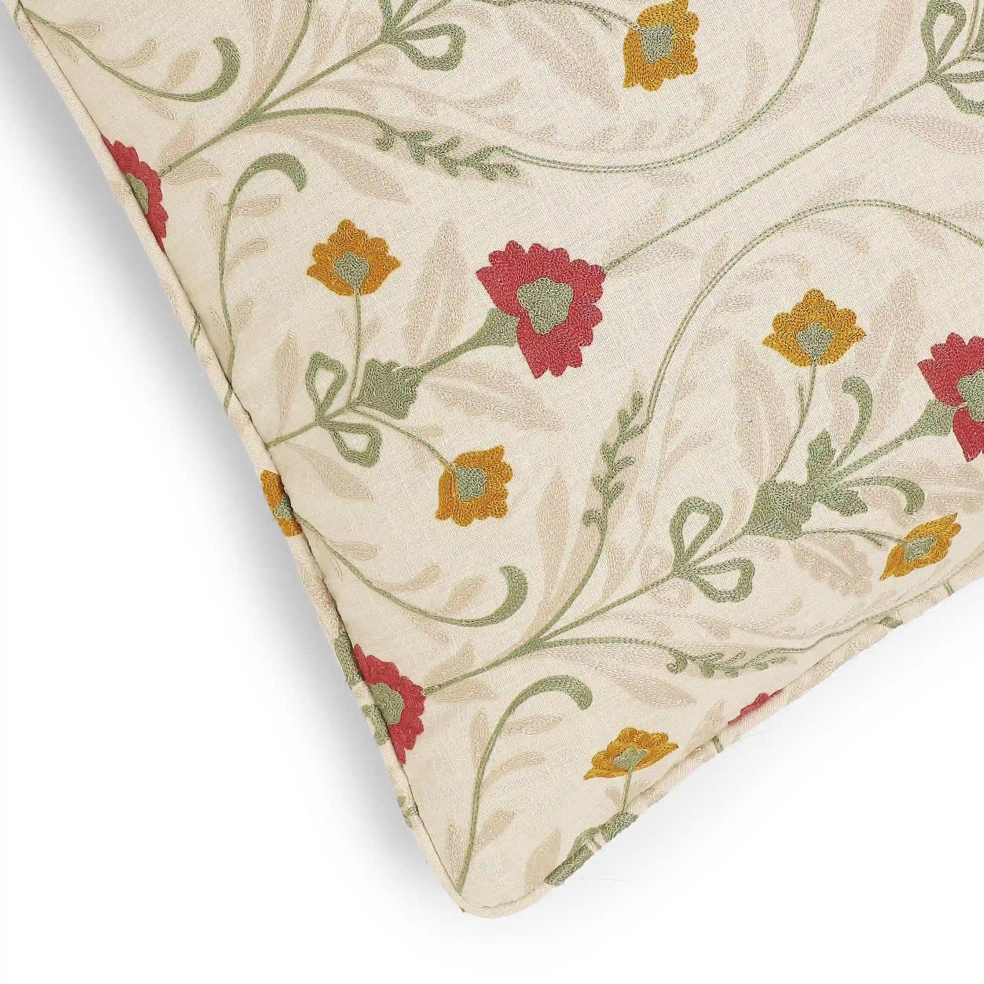 Espricia Embroidered Cushion Cover | Saanjh Merlot / Cushion Cover (41cm x 66cm)