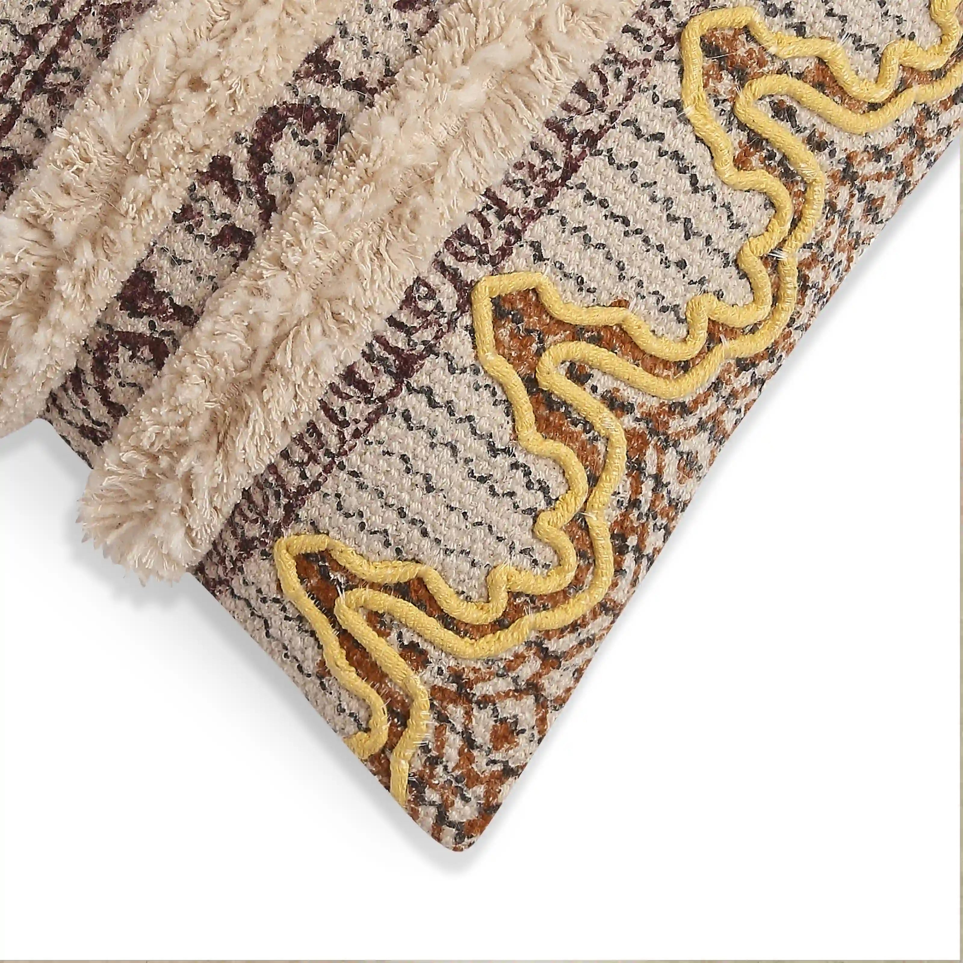 Vissencia 100% Cotton Woven Cushion Cover | Ethnic Roots Honeycomb / Cushion Cover (51cm x 51cm)