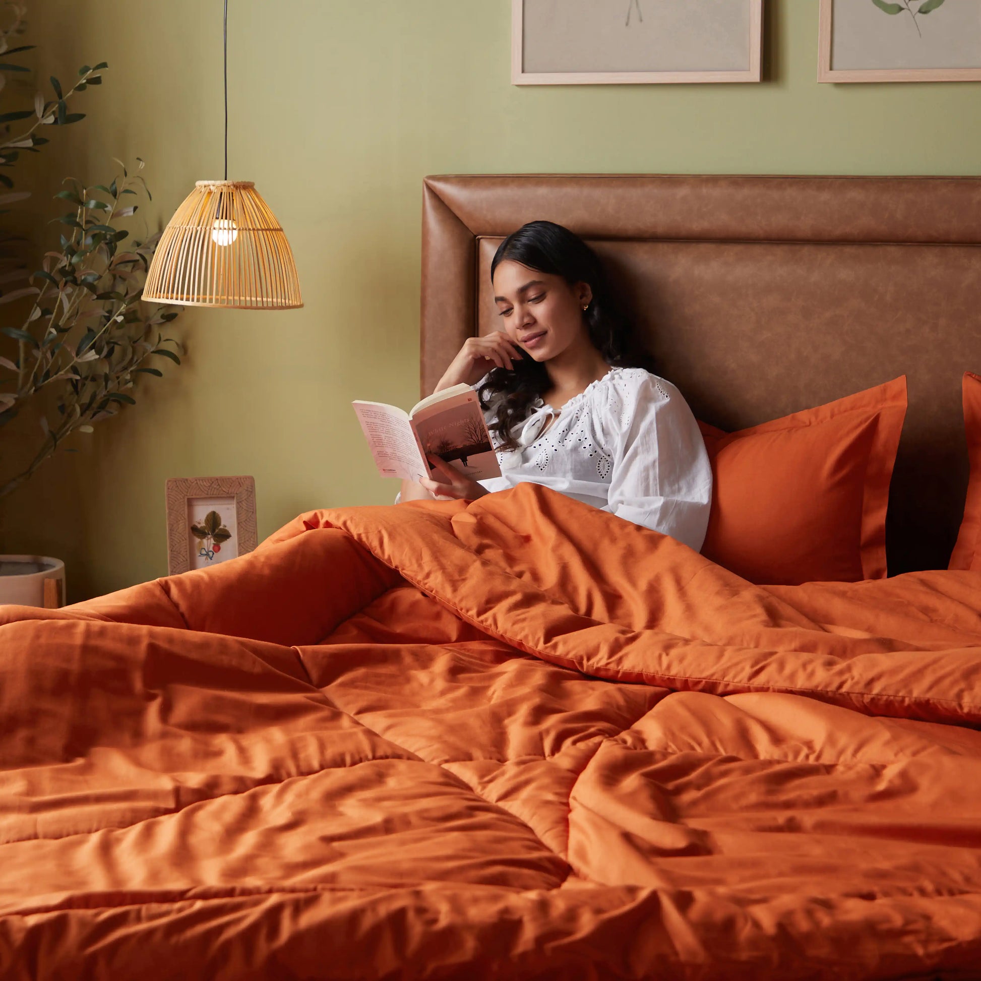 Paleto | Everyday Hues Cotton Solid Dyed 120GSM Comforter-Rust Rust / Double