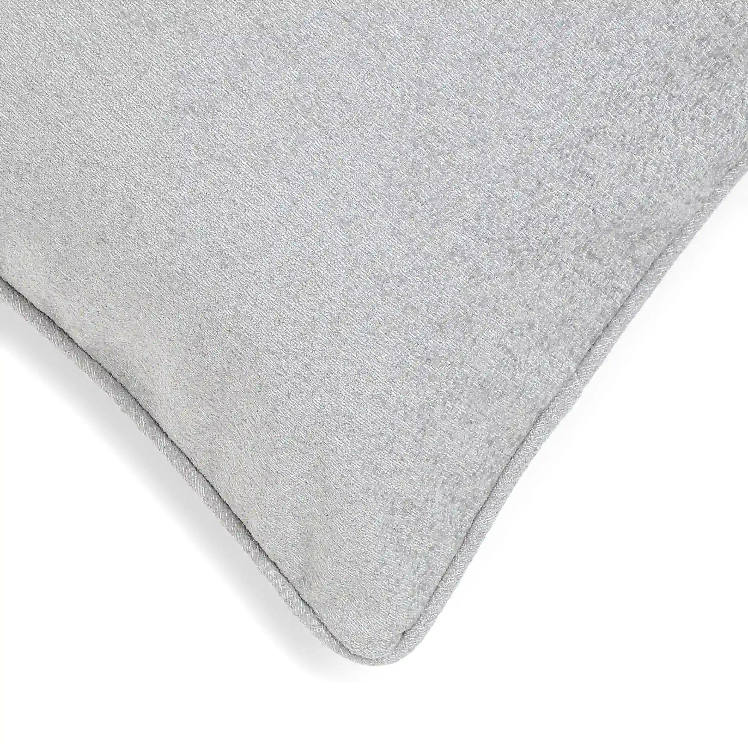 Vissencia Solid Cushion Cover | Textured Crush Silver Ash / Cushion Cover (41cm x 41cm)