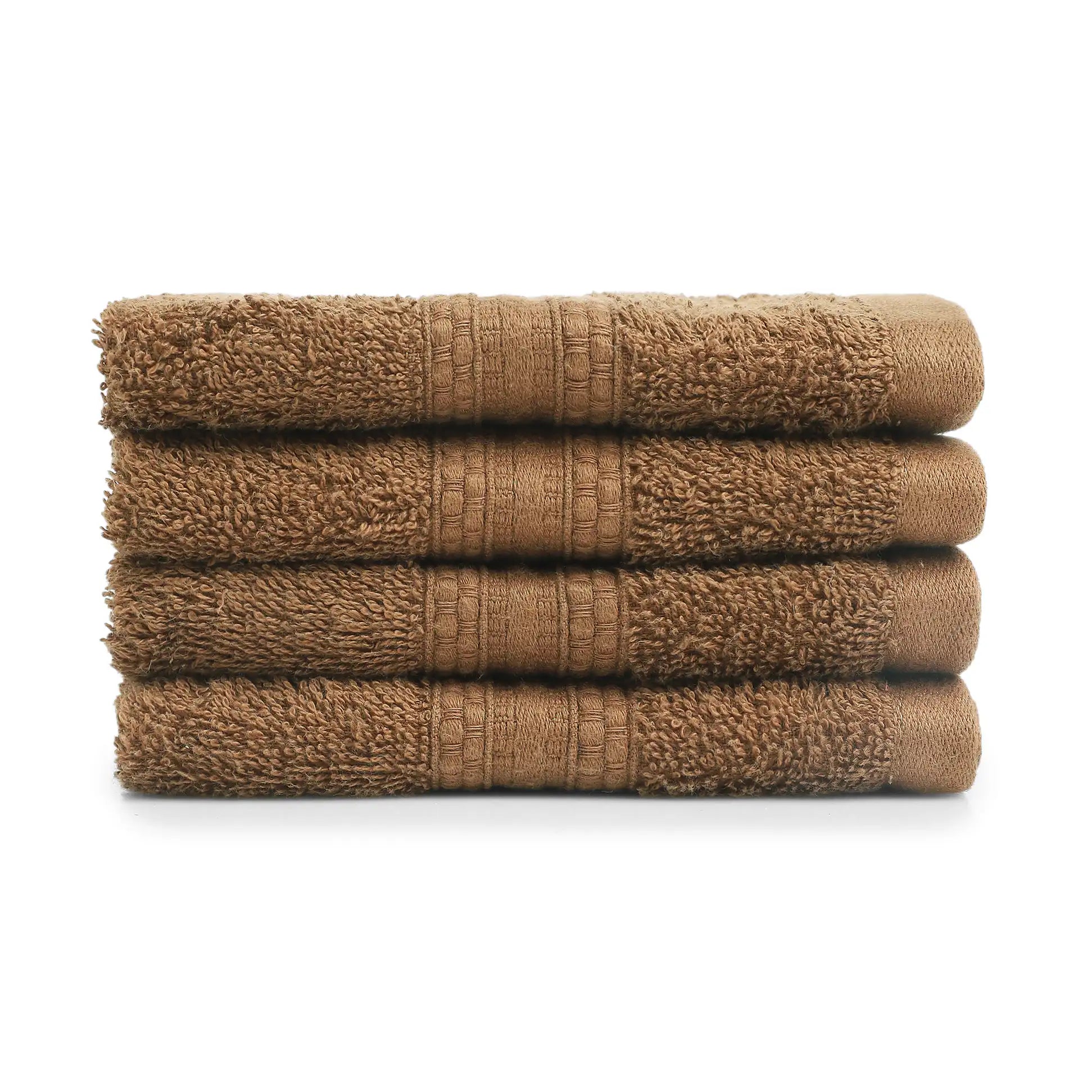 Paleto 100% Cotton Face Towel - Pack Of 4 Chocolate / Face Towel (30cm x 30cm)