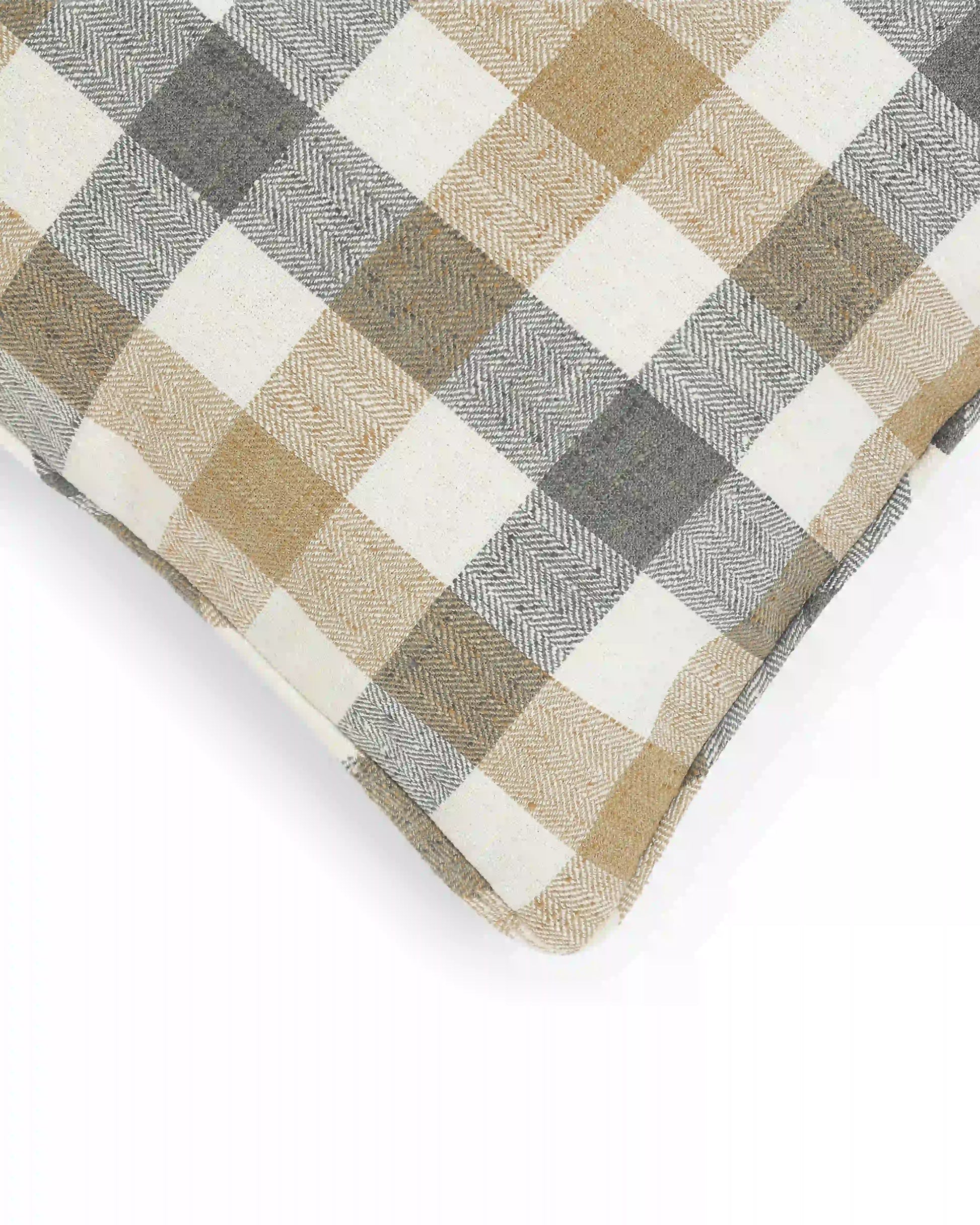 Espricia Woven Cushion Cover | Check Mate Beige / Cushion Cover (51cm x 51cm)