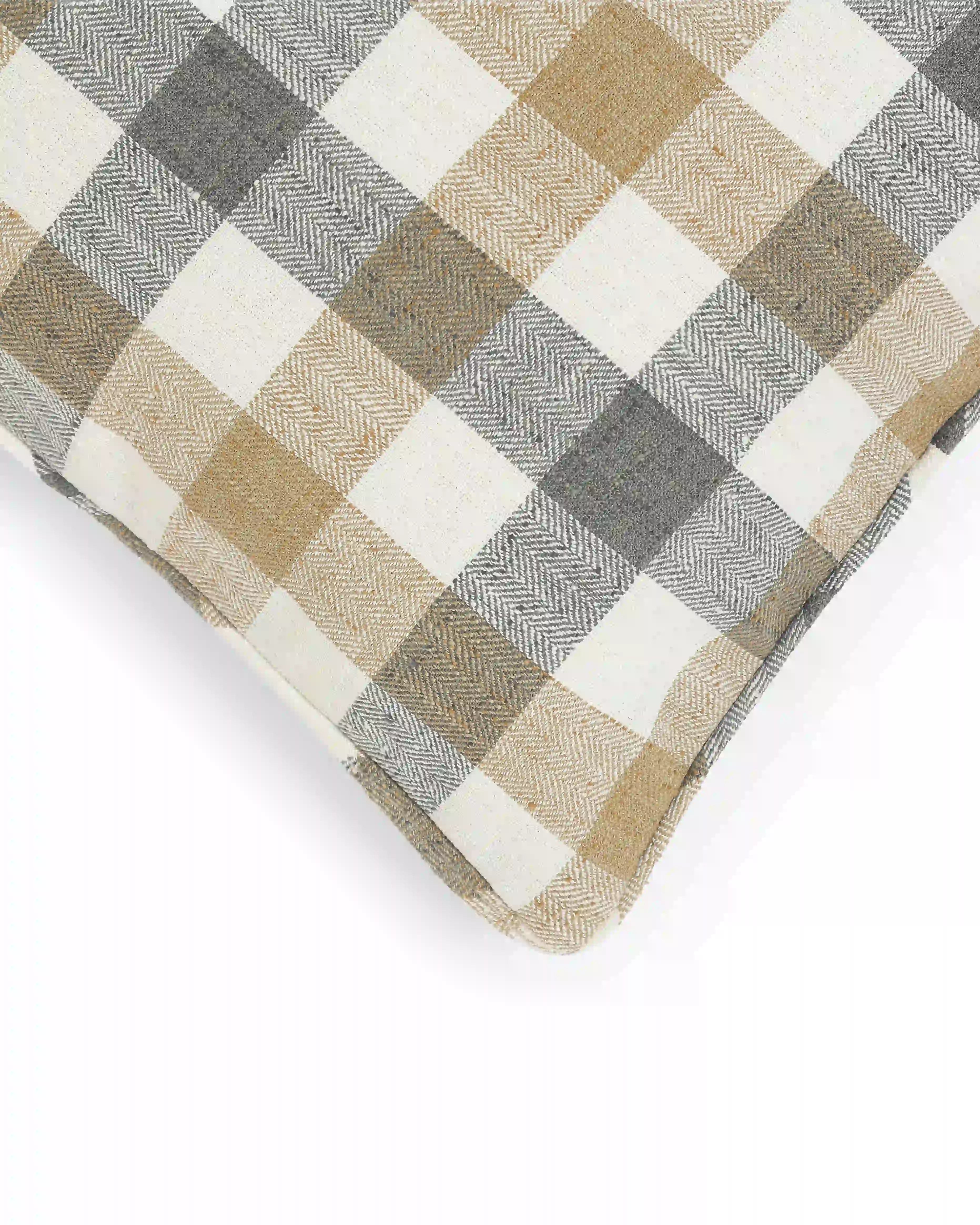 Espricia Woven Cushion Cover | Check Mate Beige / Cushion Cover (51cm x 51cm)
