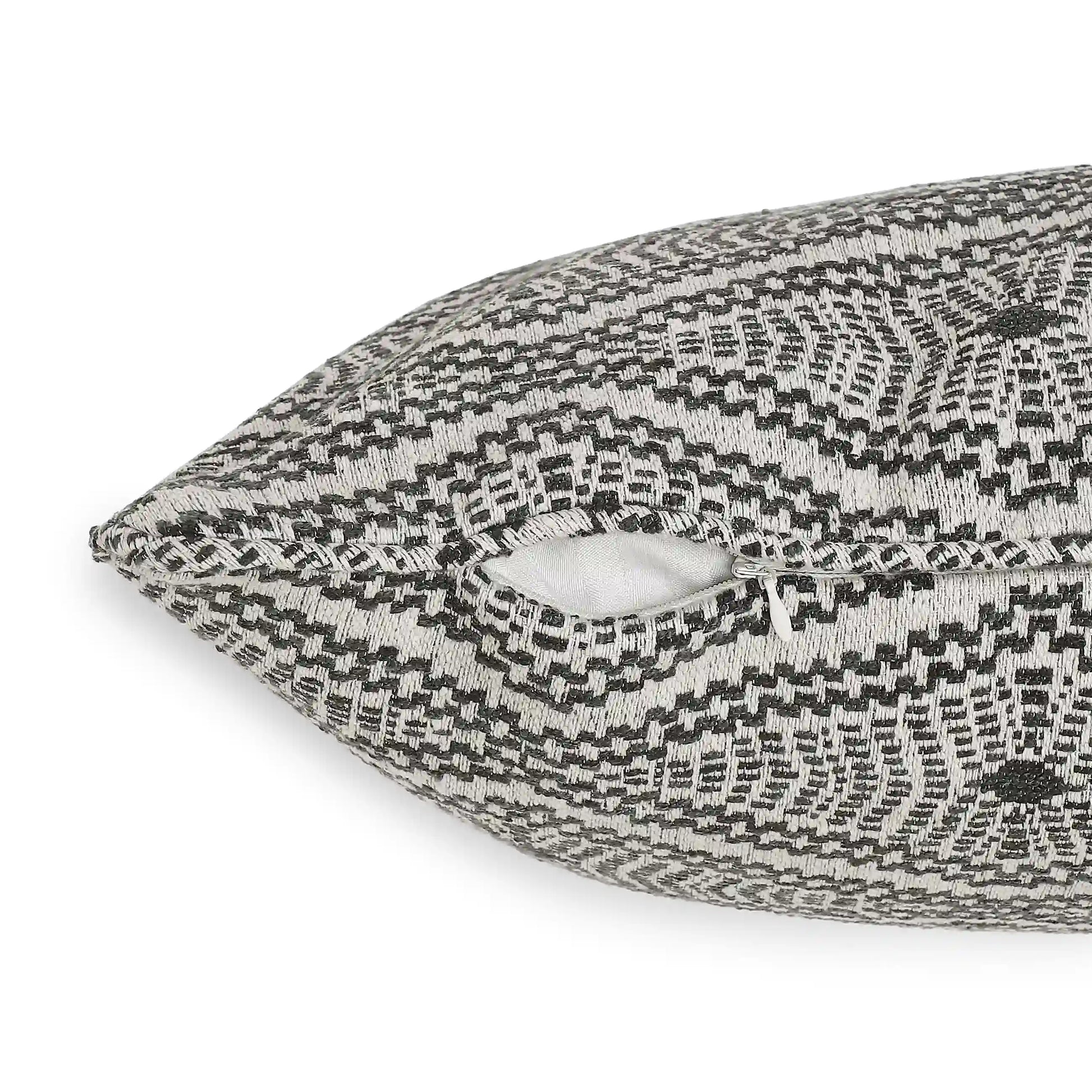 Espricia Woven Cushion Cover | Monochrome Threads Ebony / Cushion Cover (41cm x 66cm)
