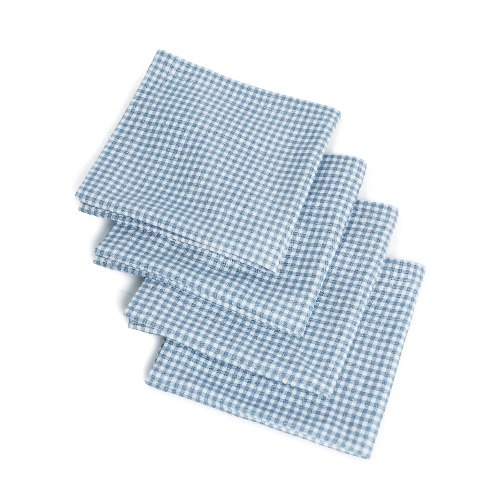 Nonna's Home 100% Cotton Table Napkin Set Small Blueberry Gingham / Pack of 4