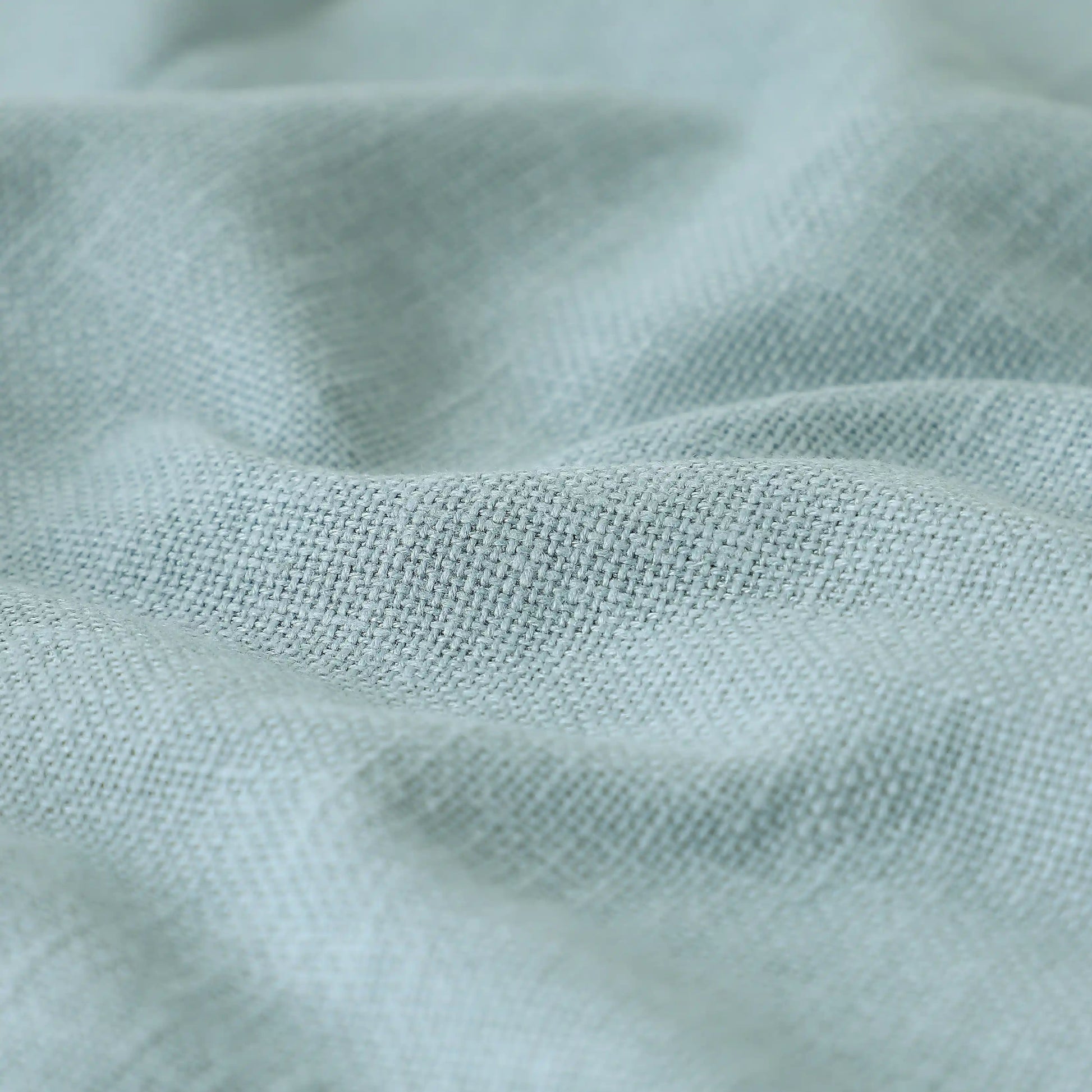 Paleto Set Of 2 Solid Readymade Curtains | Woven Calm Ocean Haze / Window (5ft X 4.4ft)