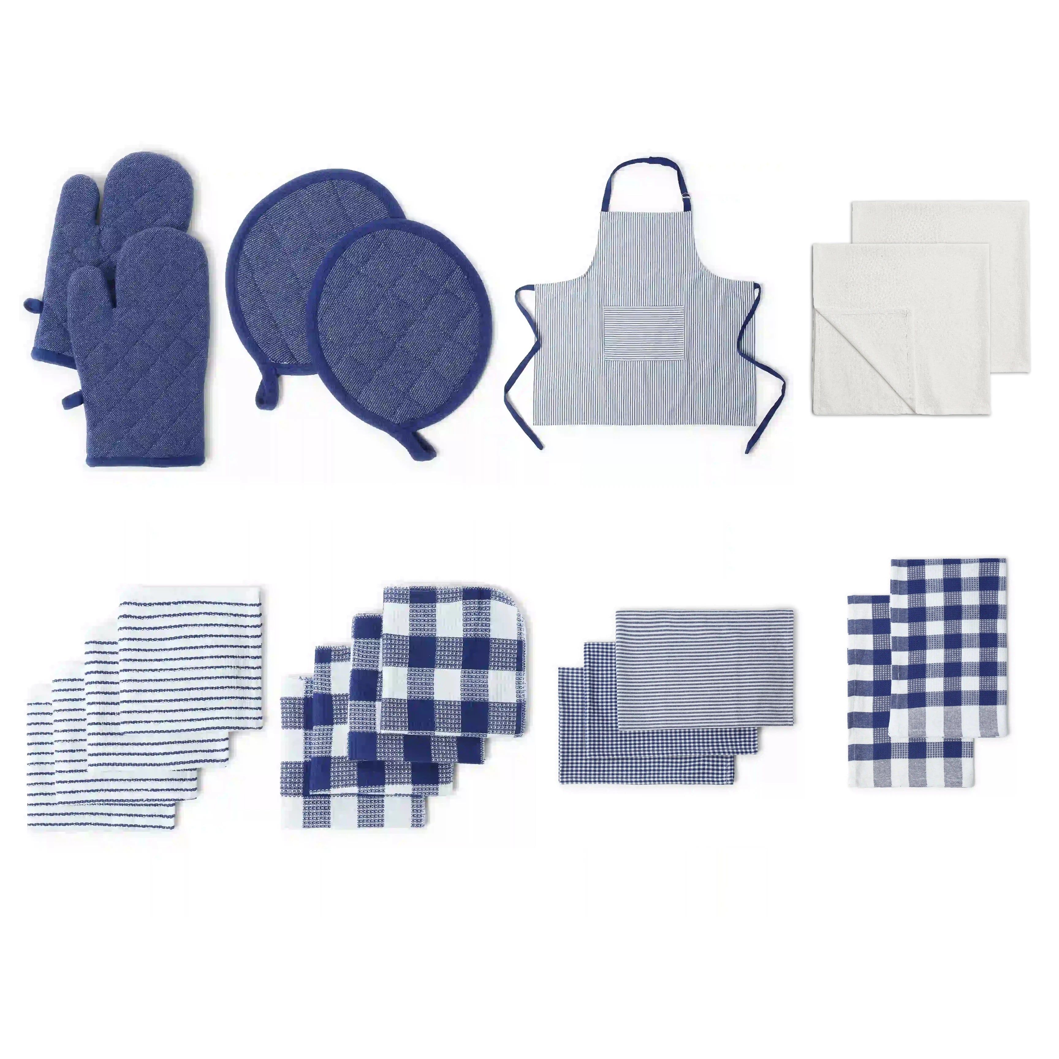 Nonna's Home | Everyday Essentials Kitchen Linen Set | Set of 20 Navy Sonnets
