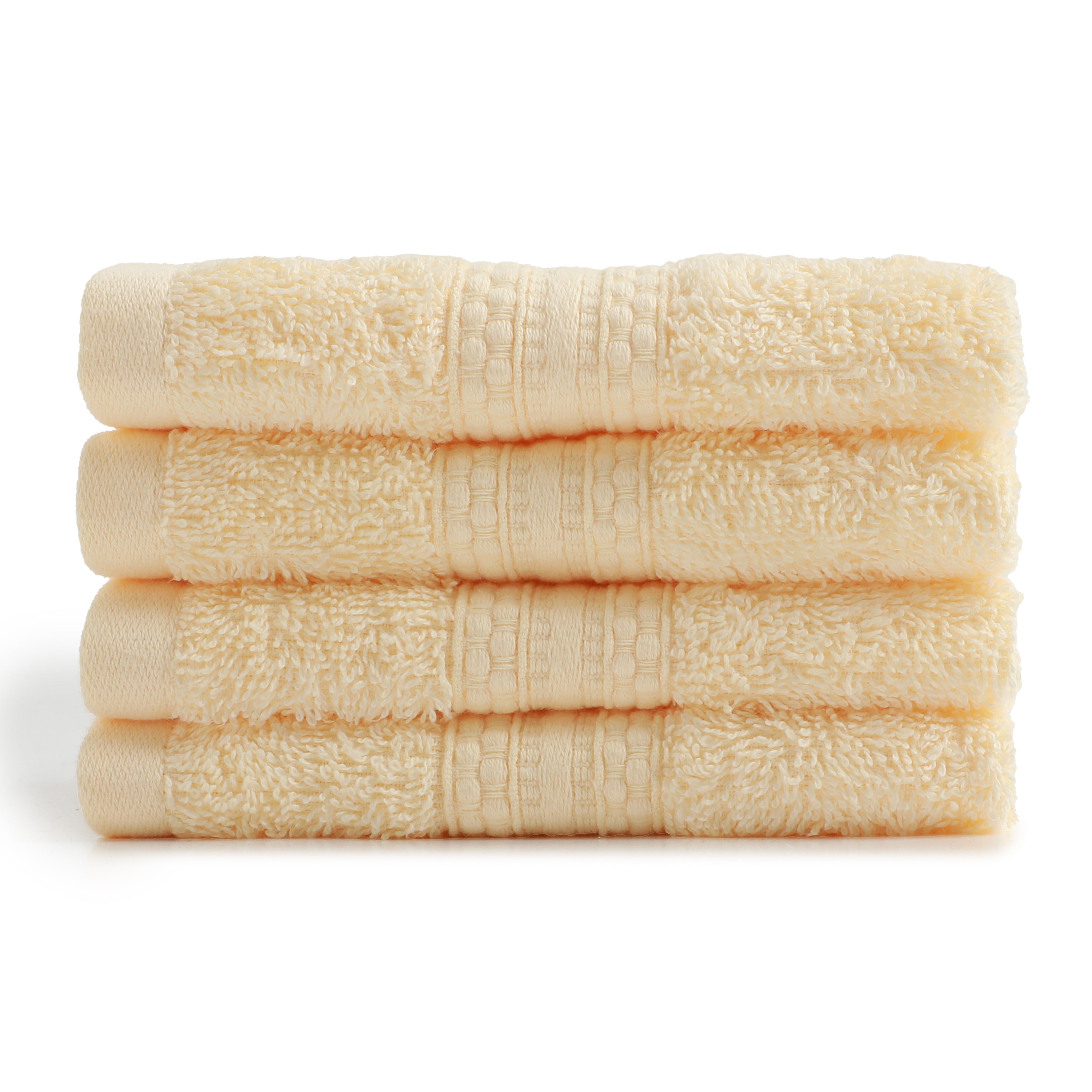Paleto 100% Cotton Face Towel - Pack Of 4 Buttercream / Face Towel (30cm x 30cm)