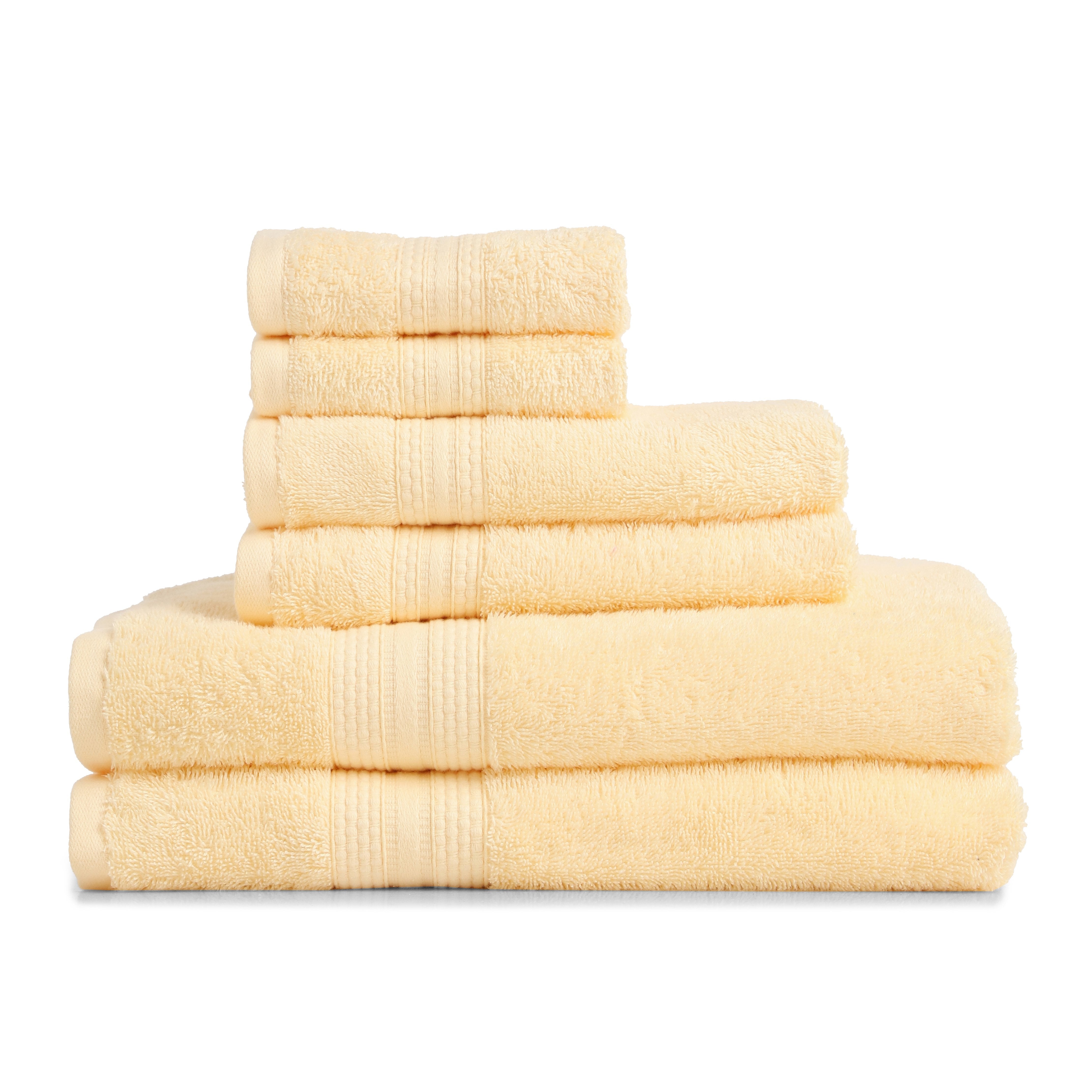 Paleto 100% Cotton Towel Set - Pack Of 6 Buttercream / 6 Piece Set