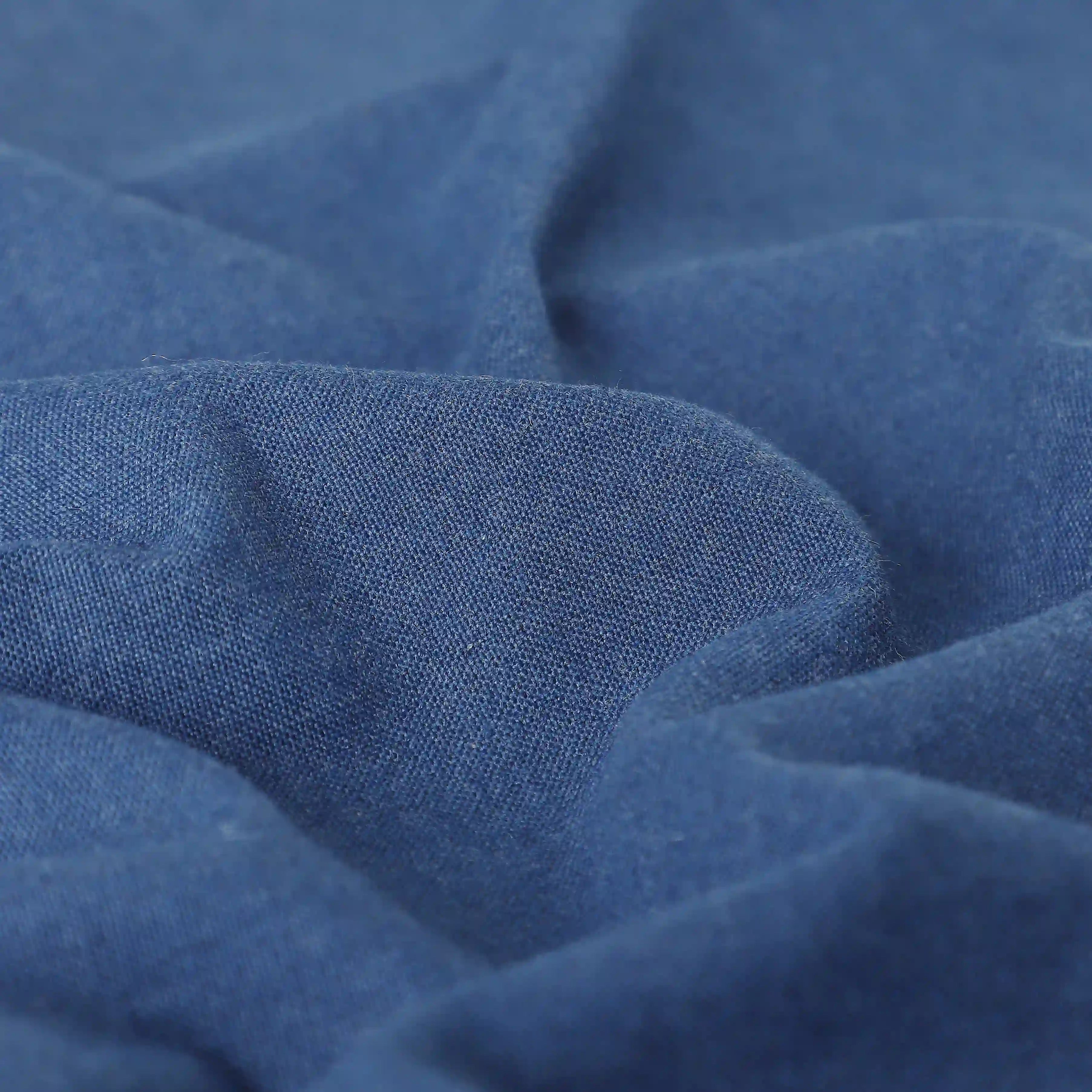 Pelushe Set Of 2 100% Cotton Solid Readymade Curtains | Everyday Hues Marine / Window (5ft X 4.4ft)