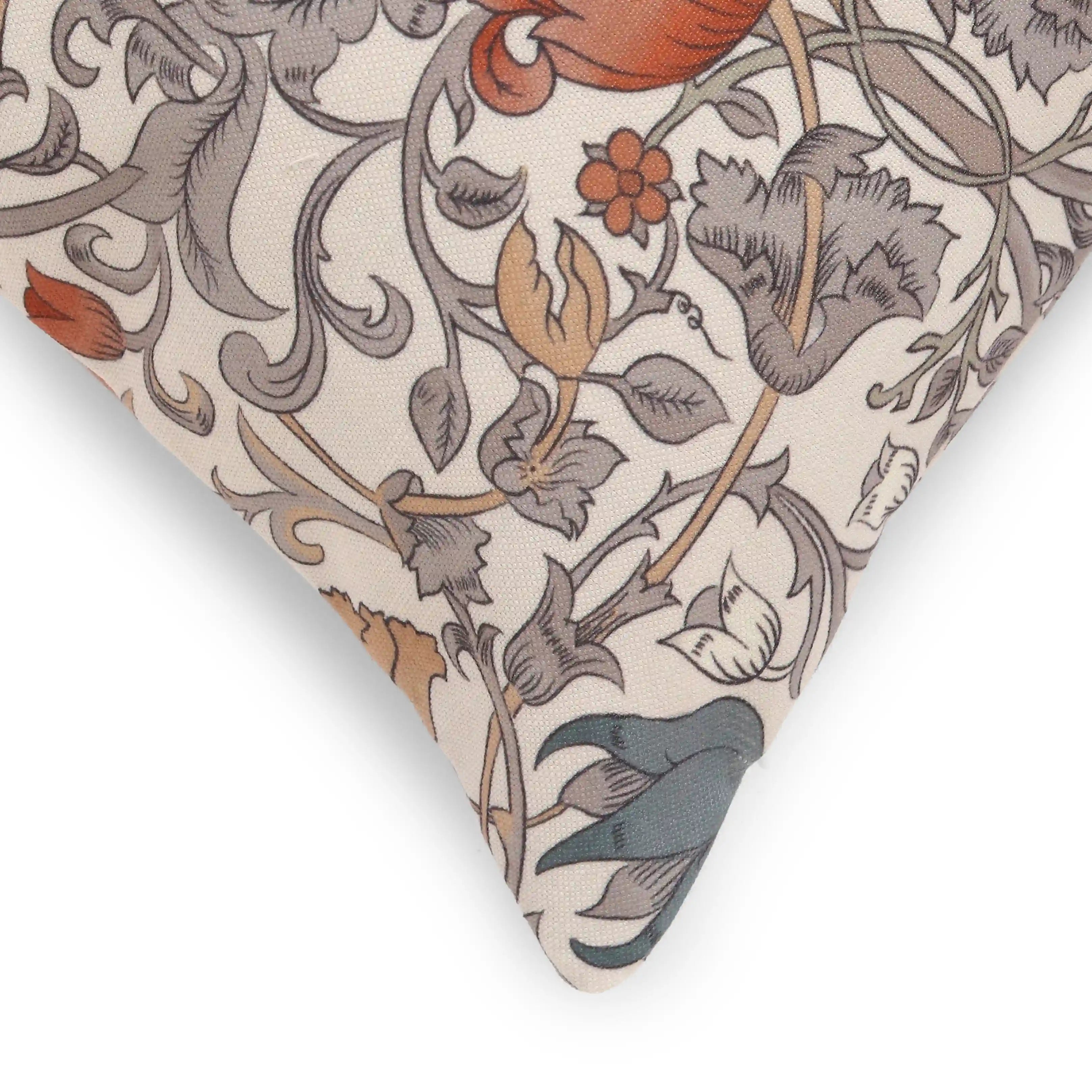 Vissencia Printed Cushion Cover | Floral Trail Rust / Cushion Cover (51cm x 51cm)