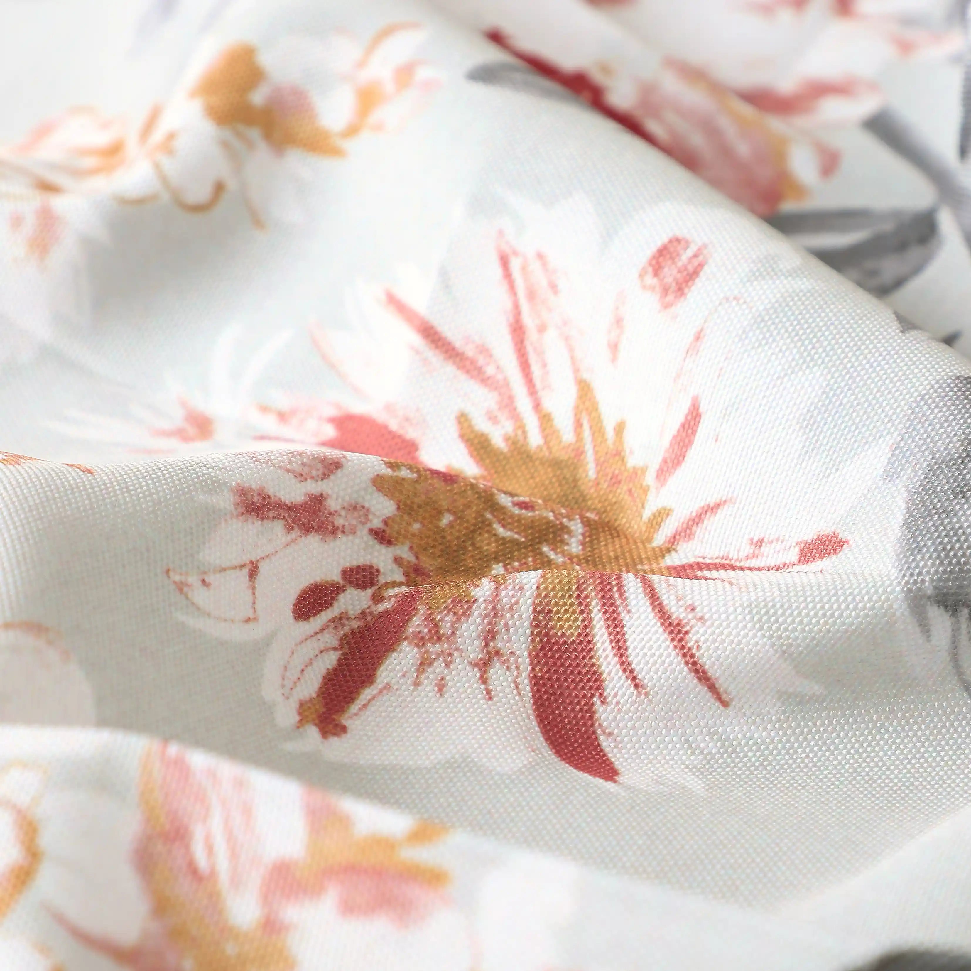 Chippa Lane Set Of 2 Printed Readymade Curtains | Floral Mist Steel / Door (7ft X 4.4ft)