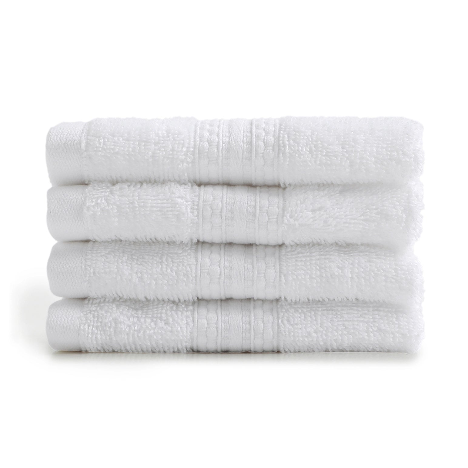 Paleto 100% Cotton Face Towel - Pack Of 4 Optical White / Face Towel (30cm x 30cm)