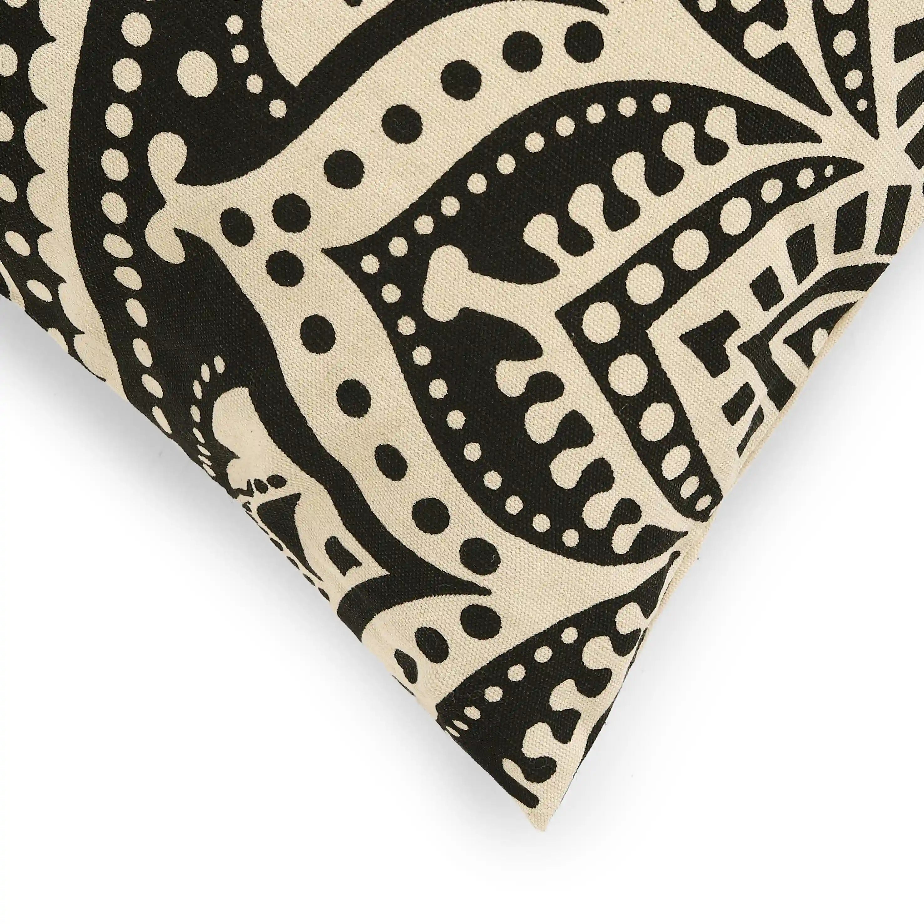Vissencia 100% Cotton Printed Cushion Cover | Nomadic Tales Charcoal / Cushion Cover (51cm x 51cm)