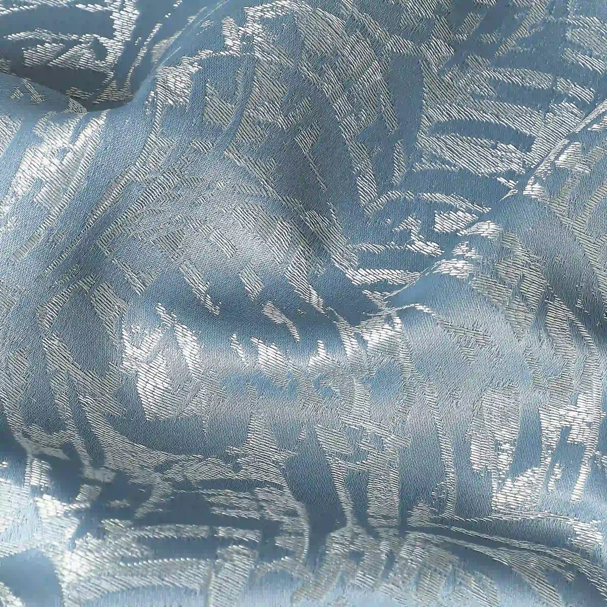 De Jacquard - Luxe Set Of 2 Jacquard Readymade Curtains | Natural Imprint Blue Dust / Door-XL (9ft X 4.4ft)