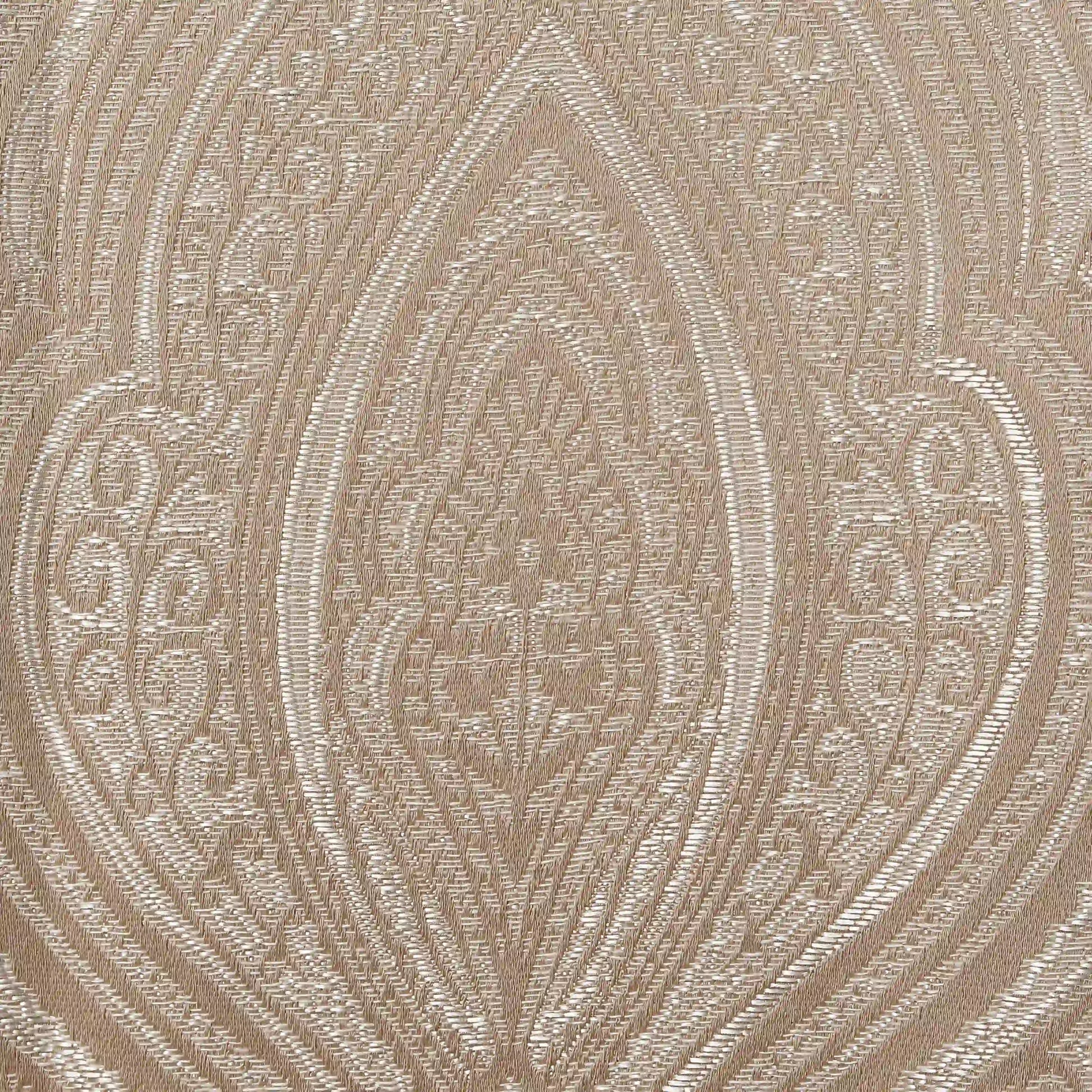 De Jacquard - Luxe Set Of 2 Jacquard Readymade Curtains | Royal Mirage Oak Brown / Door-XL (9ft X 4.4ft)