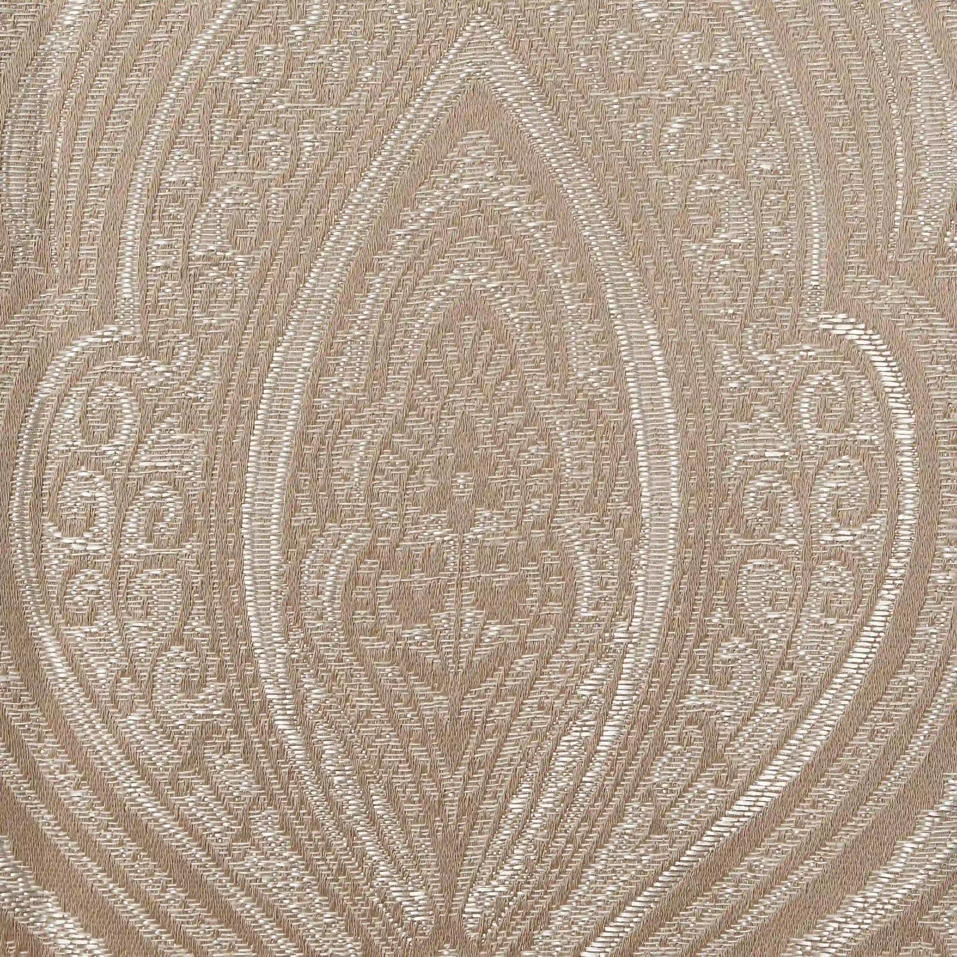 De Jacquard - Luxe Set Of 2 Jacquard Readymade Curtains | Royal Mirage Oak Brown / Door-XL (9ft X 4.4ft)