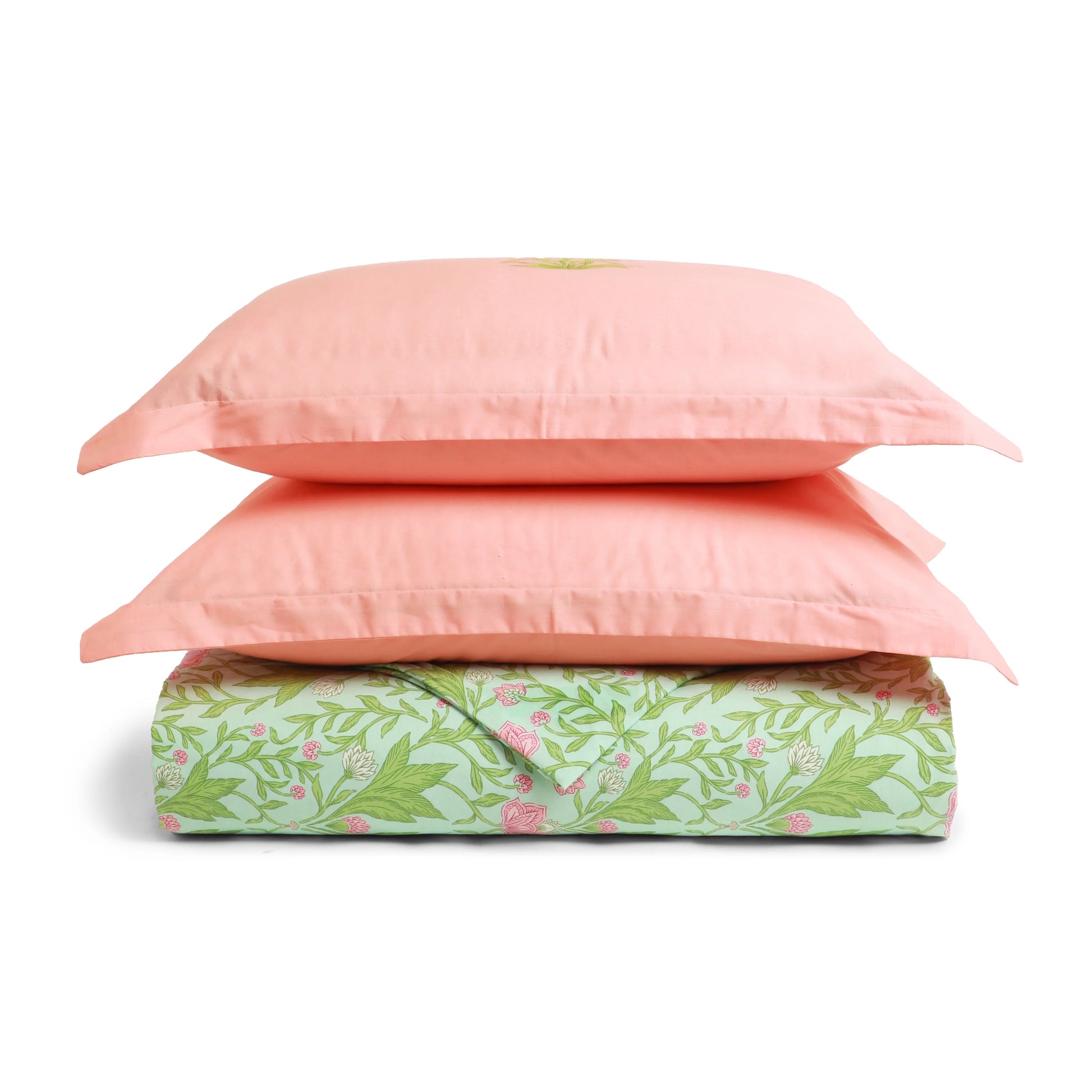 Chippa Lane | Contemporary Indian Print Design Coordinated Bedding Set | Set of Bedsheet & Dohar Sage Mint / Double