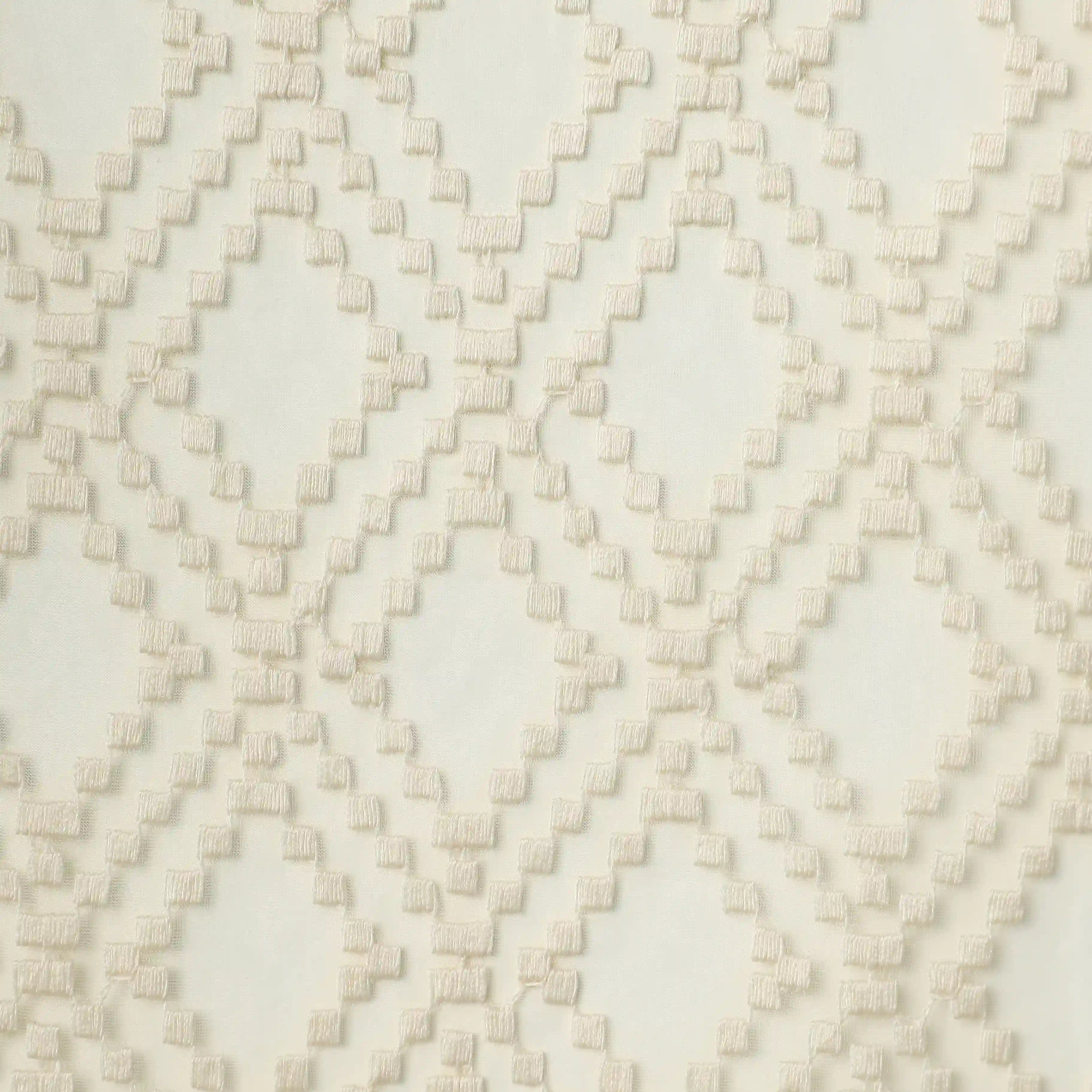 Velina Set Of 2 Embroidered Sheer Readymade Curtains | Boho Mirage Almond Whip / Door (3.60ft X 7.22ft)