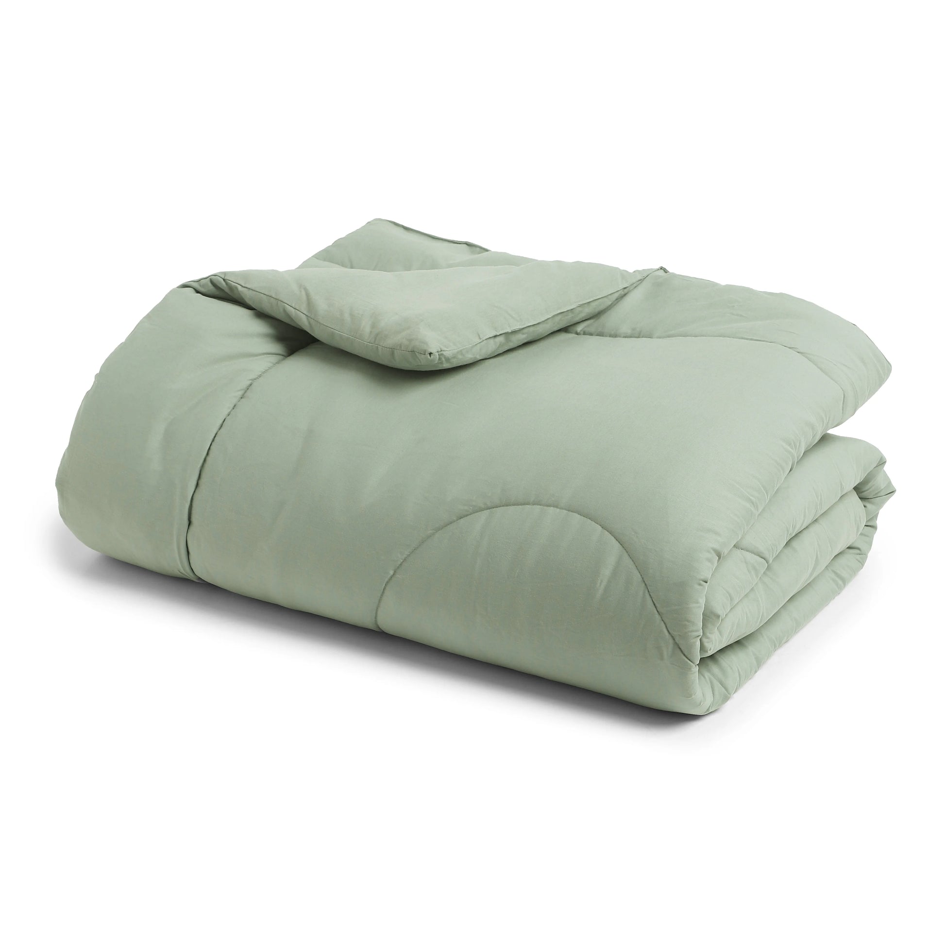 Paleto | Everyday Hues Cotton Solid Dyed 240GSM Comforter for Extra Warmth-Green Sage Green Sage / Double