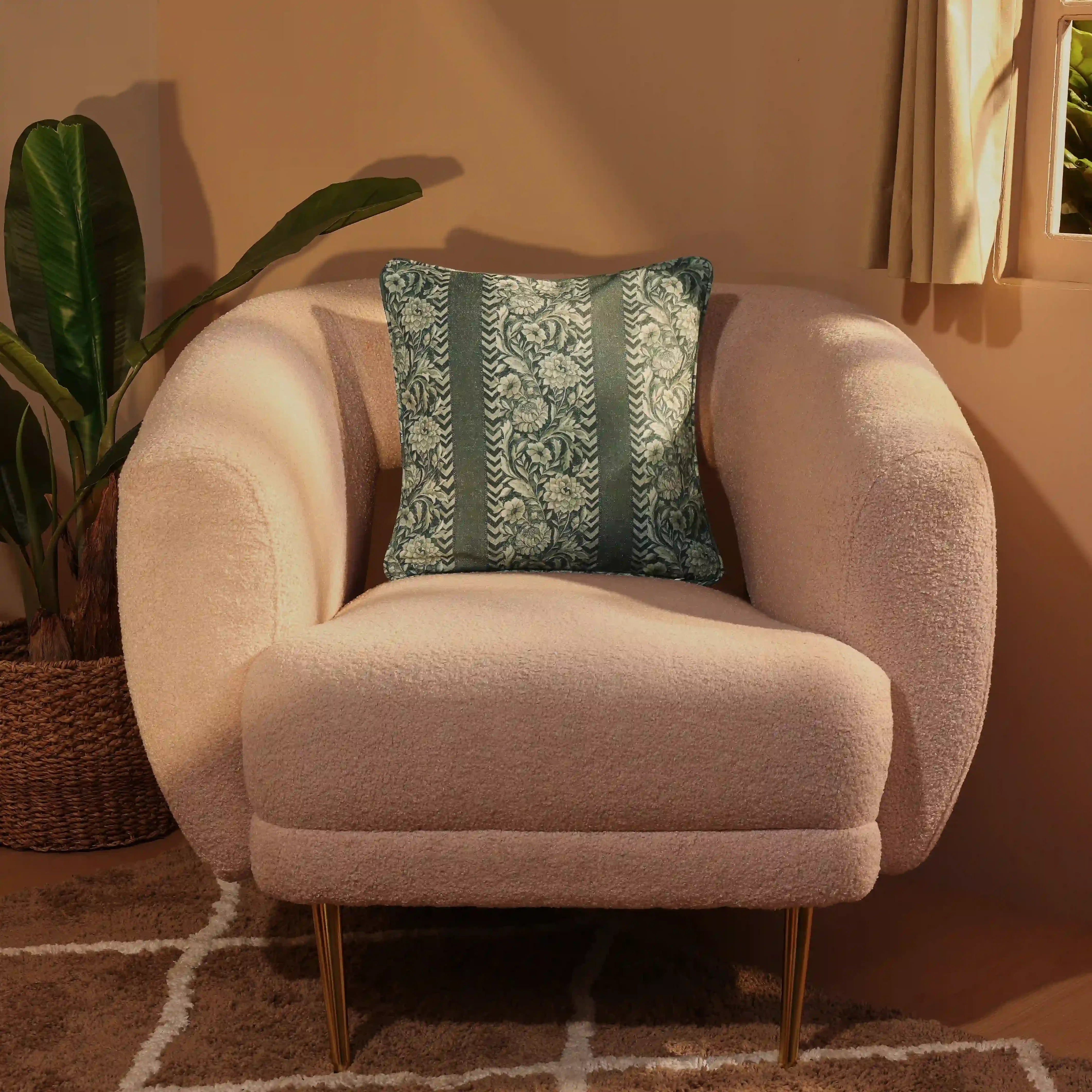 Espricia Printed Cushion Cover | Heritage Forest Olive / Cushion Cover (51cm x 51cm)