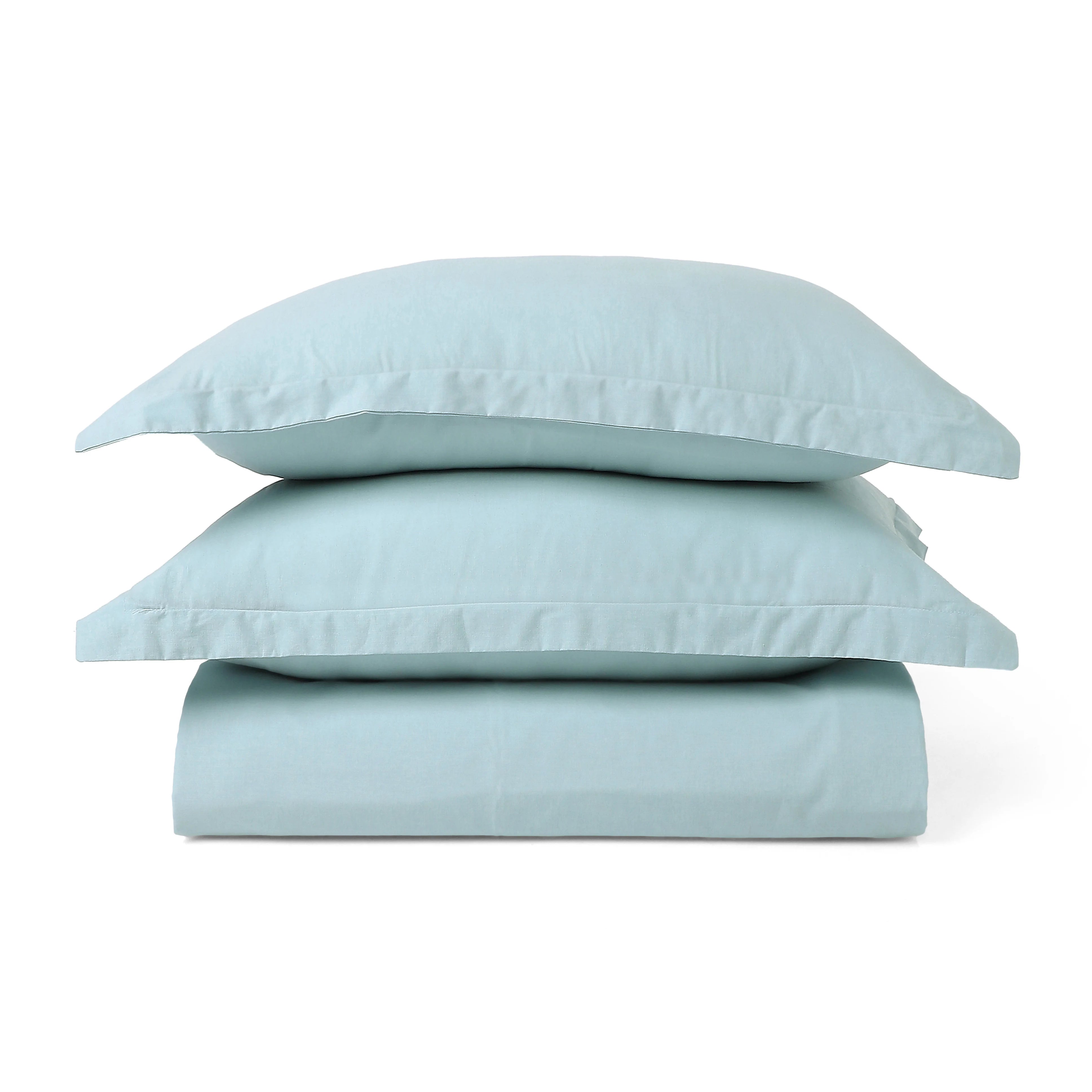 Paleto | Everyday Hues Solid Dyed Cotton Bedsheet Set-Blue Sky Blue Sky / Double