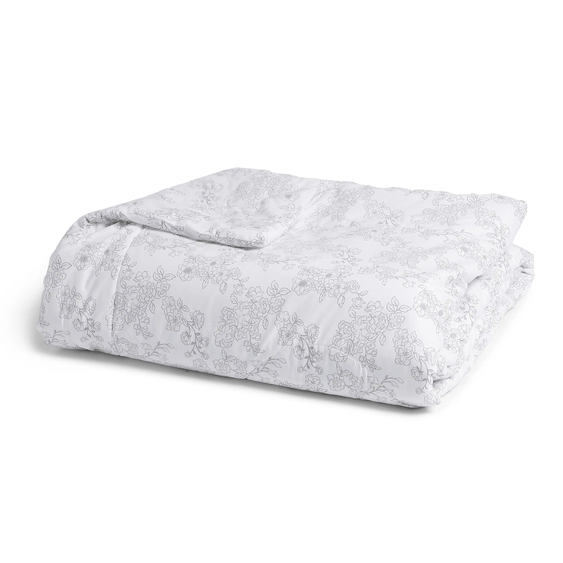 Bloomshire Classic | Everyday Charm Printed 120GSM Reversible Comforter-Grey Grey / Single