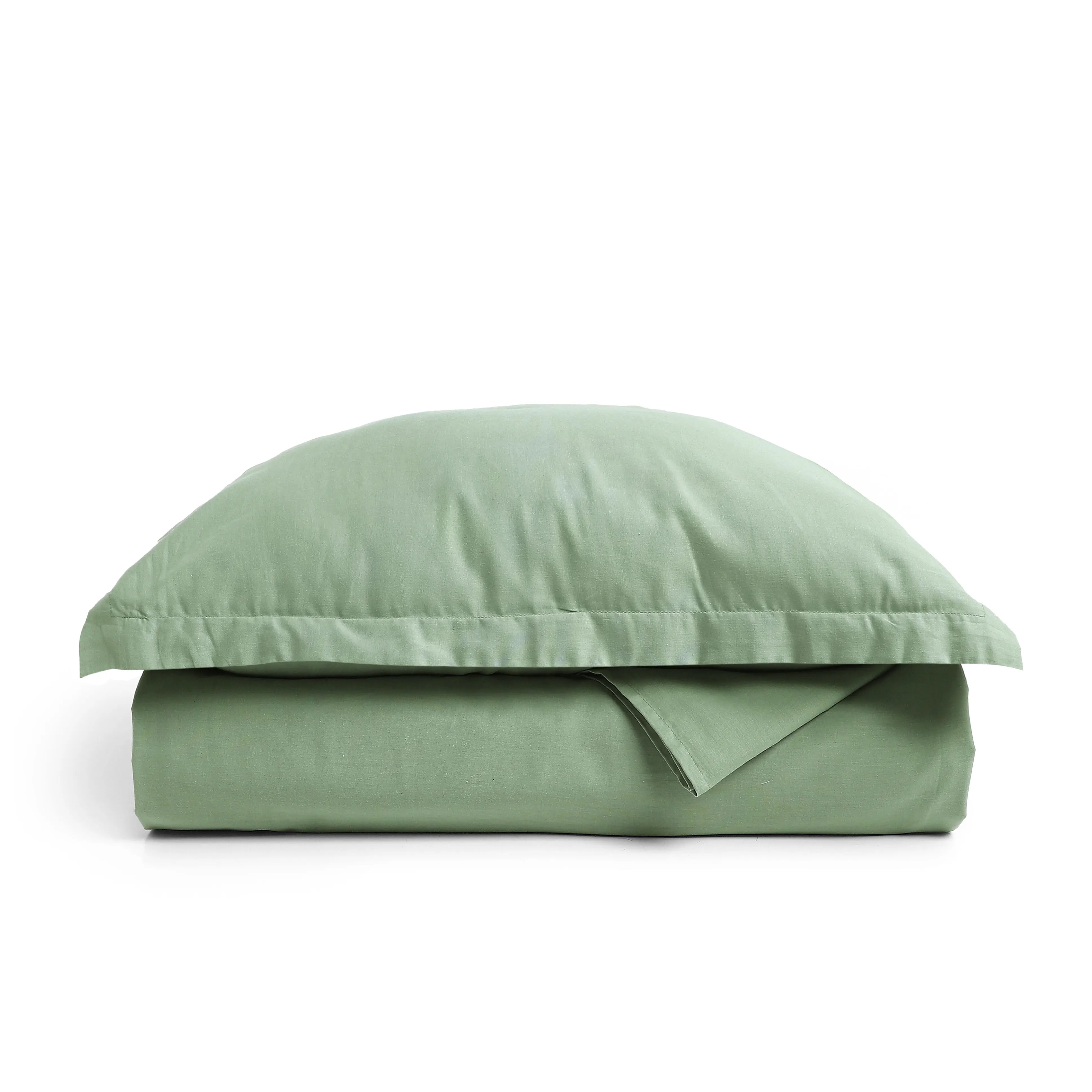 Paleto | Everyday Hues Solid Dyed Cotton Bedsheet Set-Green Sage