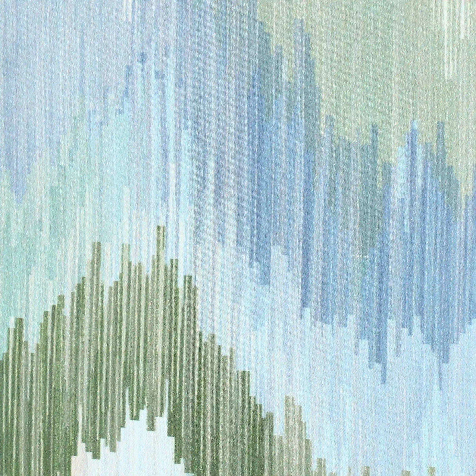 Bloomshire Classic Set Of 2 Printed Readymade Curtains | Modern Ikat Indigo / Window (5ft X 4.4ft)