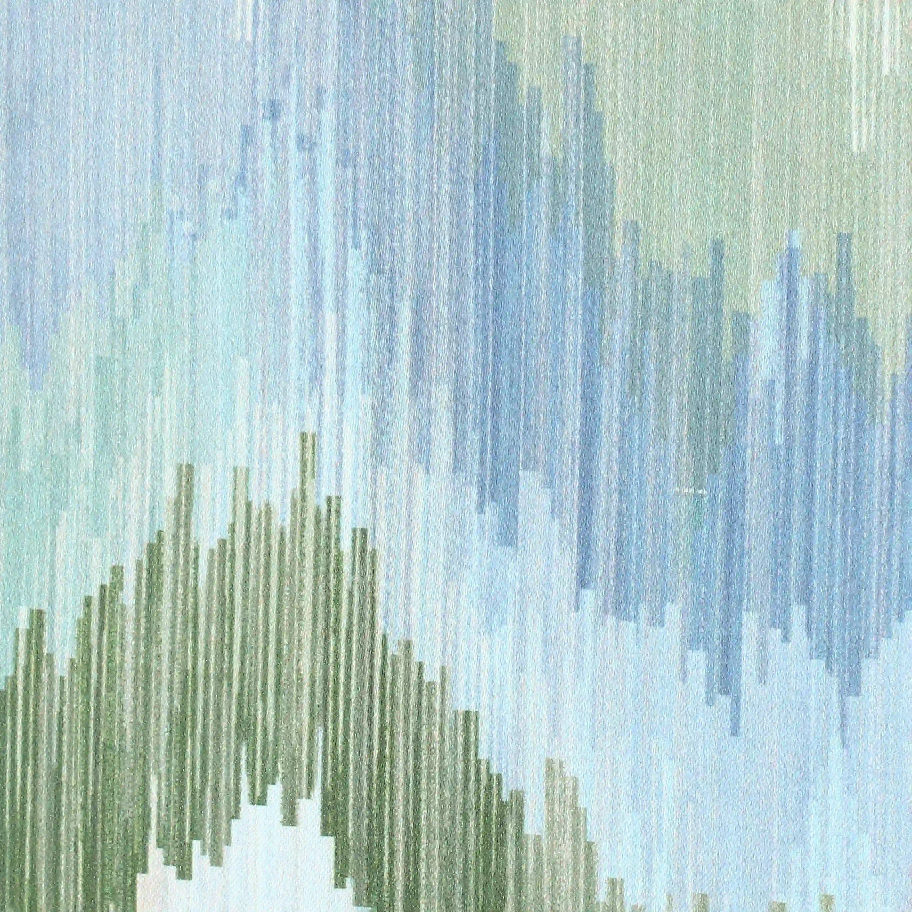Bloomshire Classic Set Of 2 Printed Readymade Curtains | Modern Ikat Indigo / Window (5ft X 4.4ft)