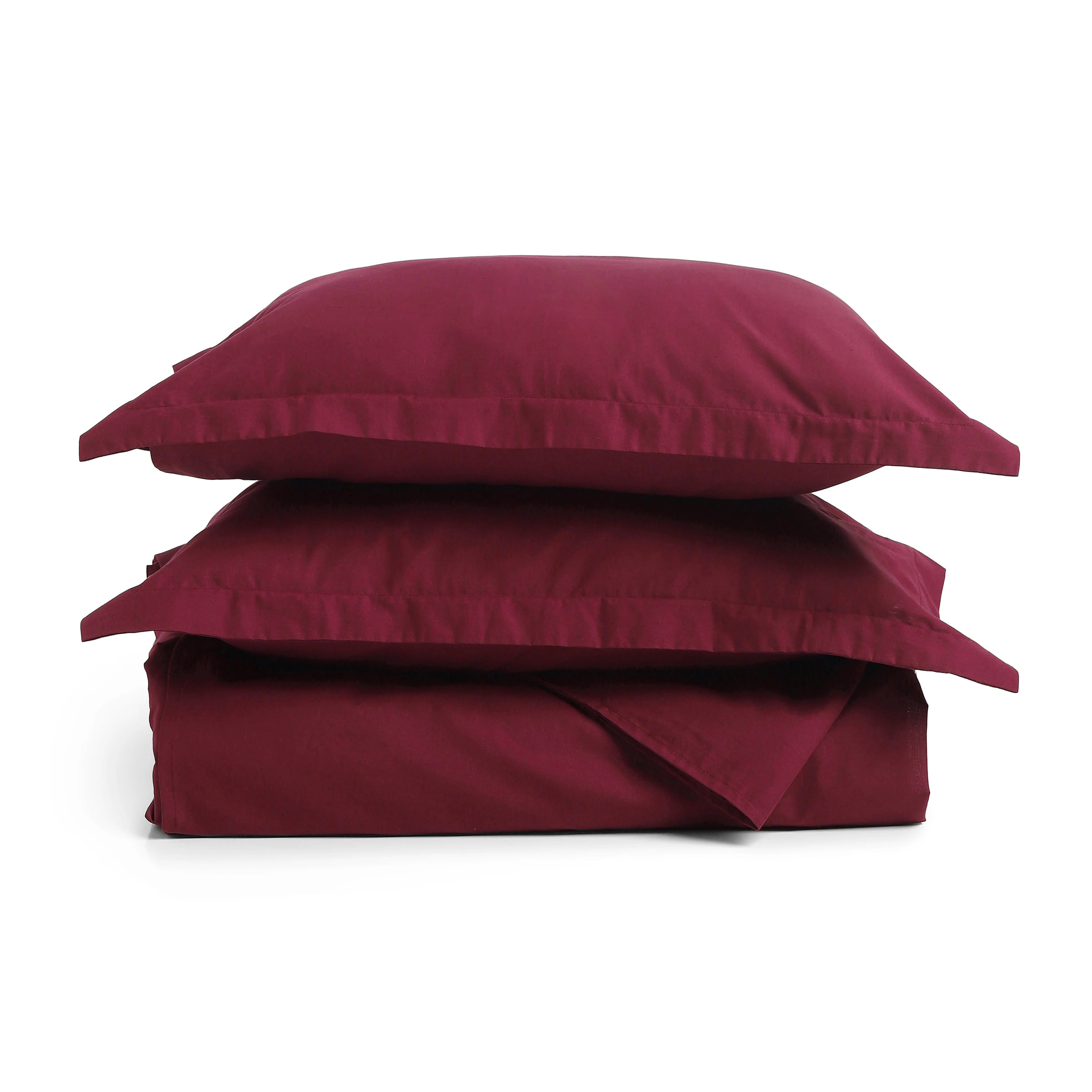 Paleto | Everyday Hues Solid Dyed Cotton Bedsheet Set-Windsor Wine Windsor Wine / Double