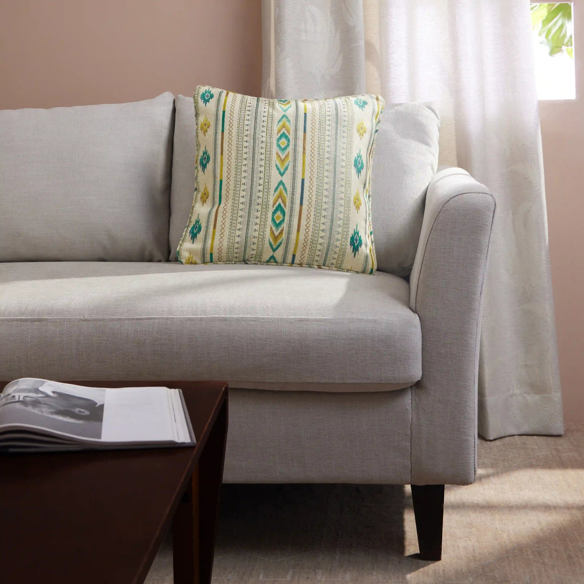Espricia Woven Cushion Cover | Tribal Loom Turquoise / Cushion Cover (41cm x 41cm)