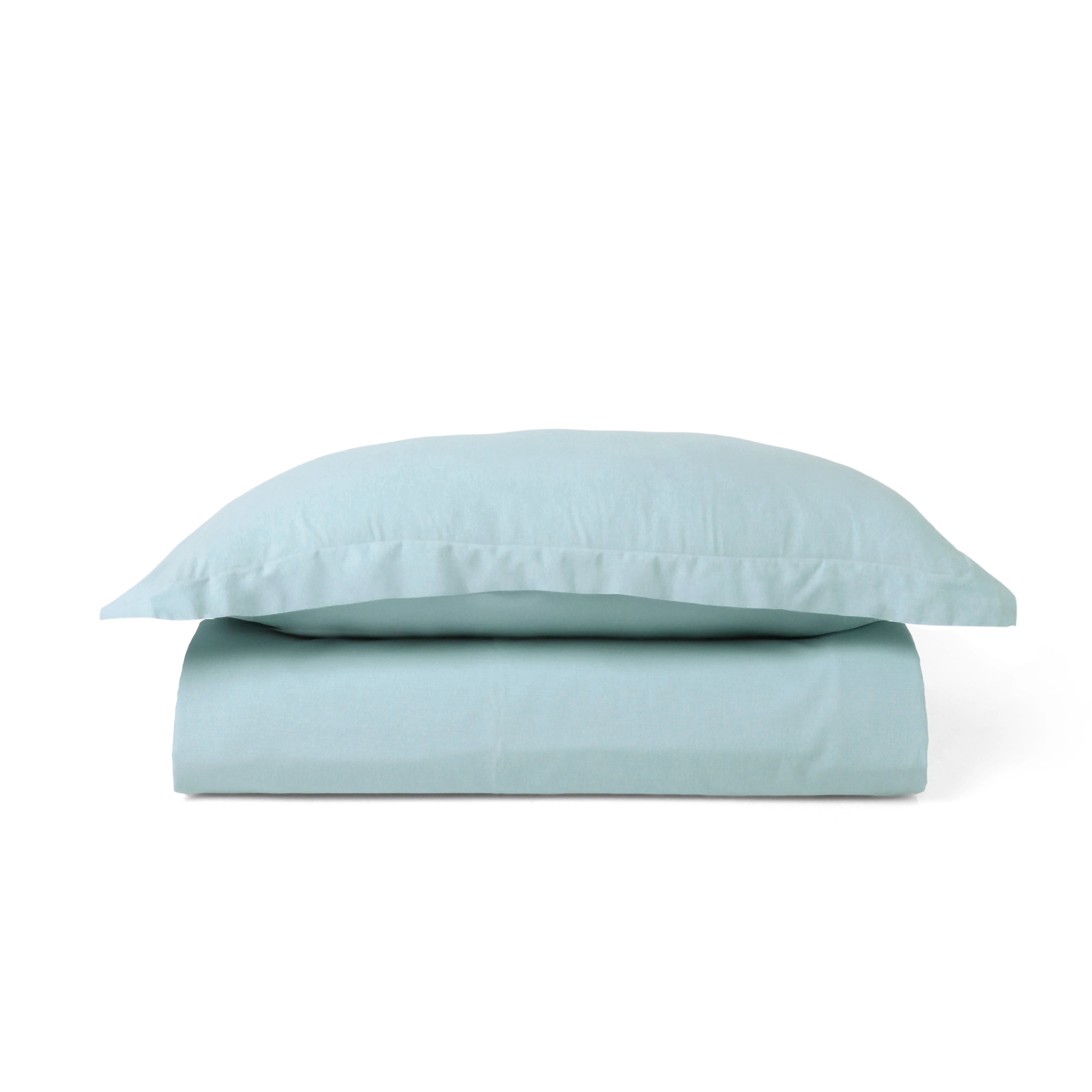 Paleto | Everyday Hues Solid Dyed Cotton Bedsheet Set-Blue Sky Blue Sky / Single
