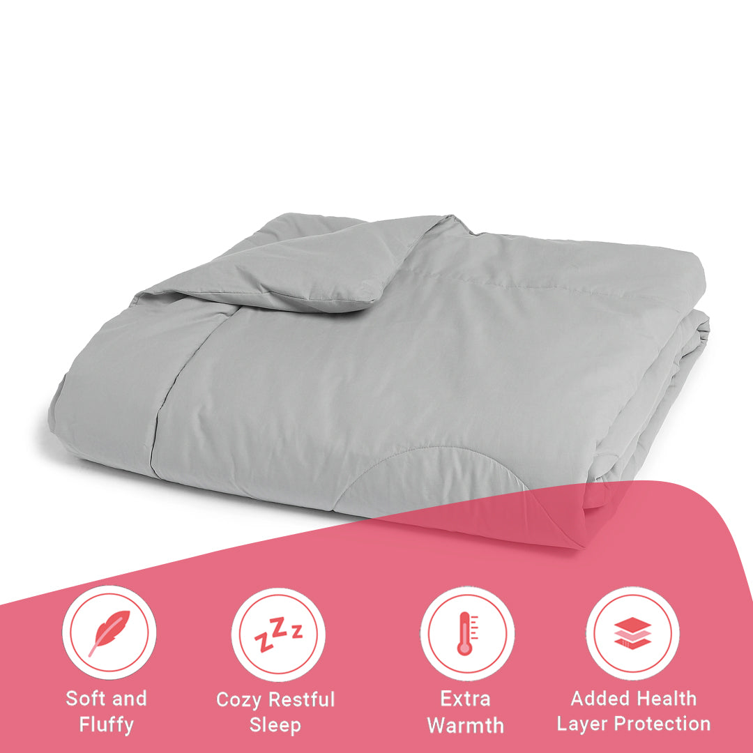 Paleto | Everyday Hues Cotton Solid Dyed 120GSM Comforter-Grey